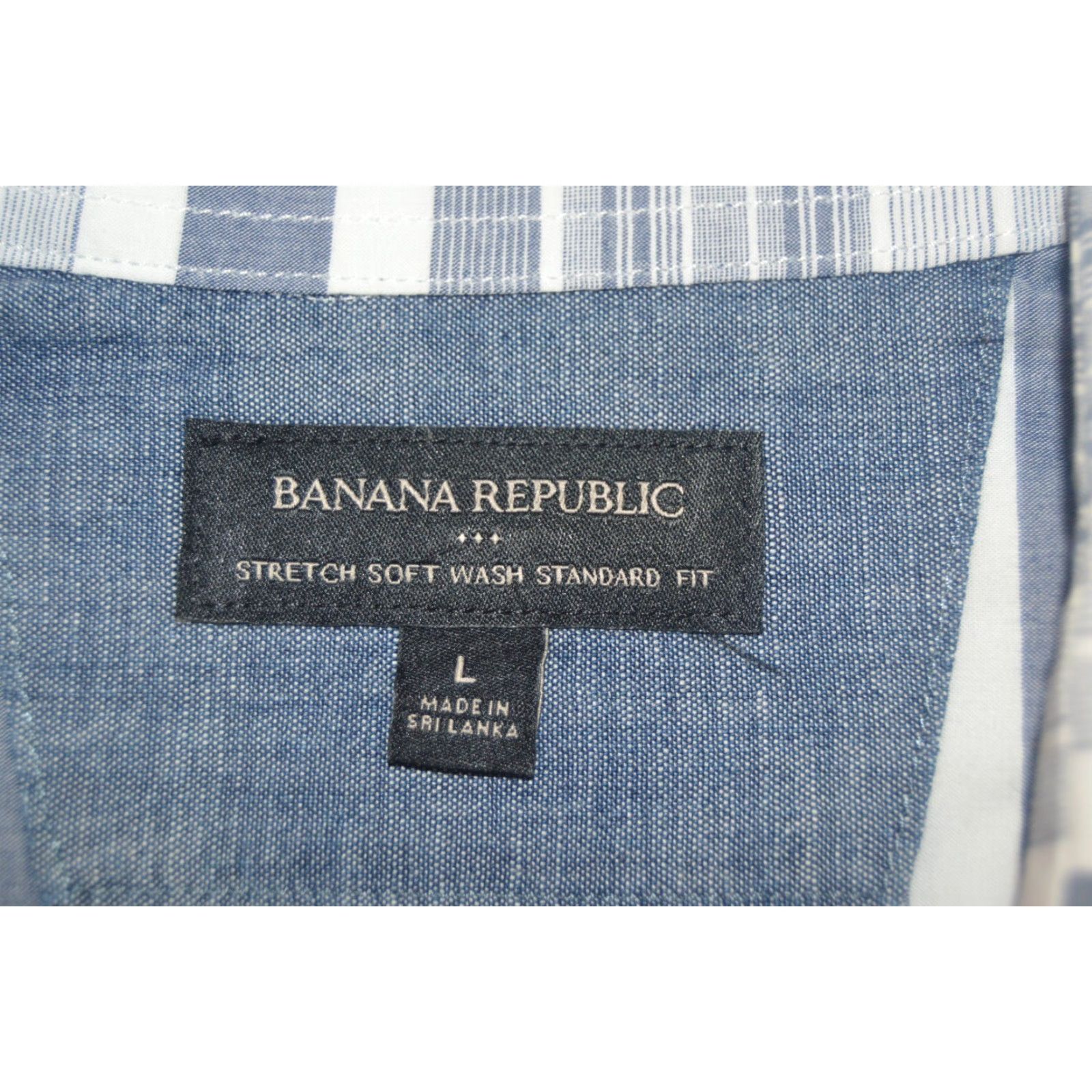 Banana Republic Banana Republic Men's L/S shirt SZ L Gray Striped Standard Fit Stretch Soft Wash Shirt Mens L Gray Striped Shirt Size US L / EU 52-54 / 3 - 3 Thumbnail