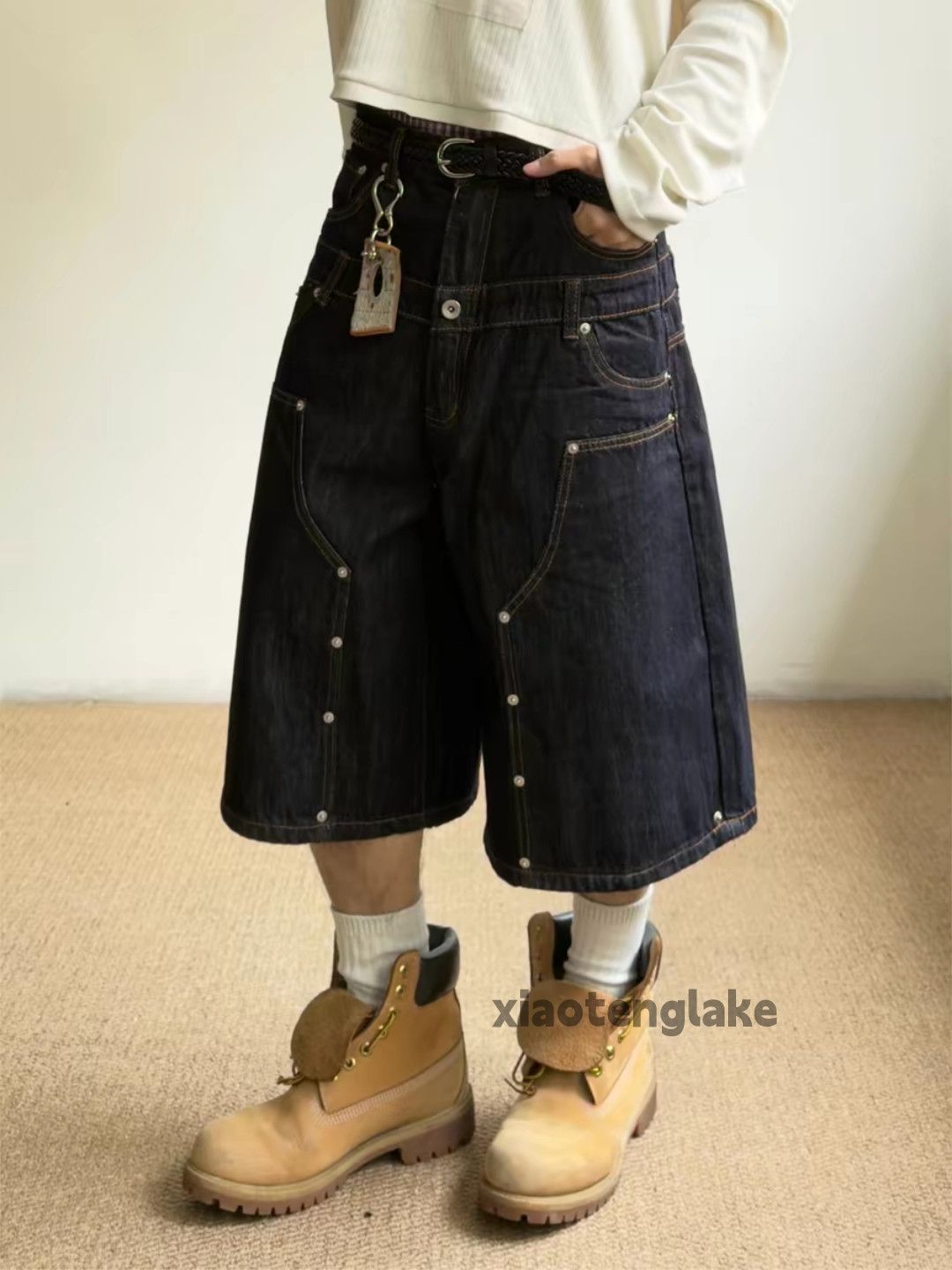 Vintage xz supreme Stussy style Loose double waist cargo shorts Size US 32 / EU 48 - 6 Thumbnail