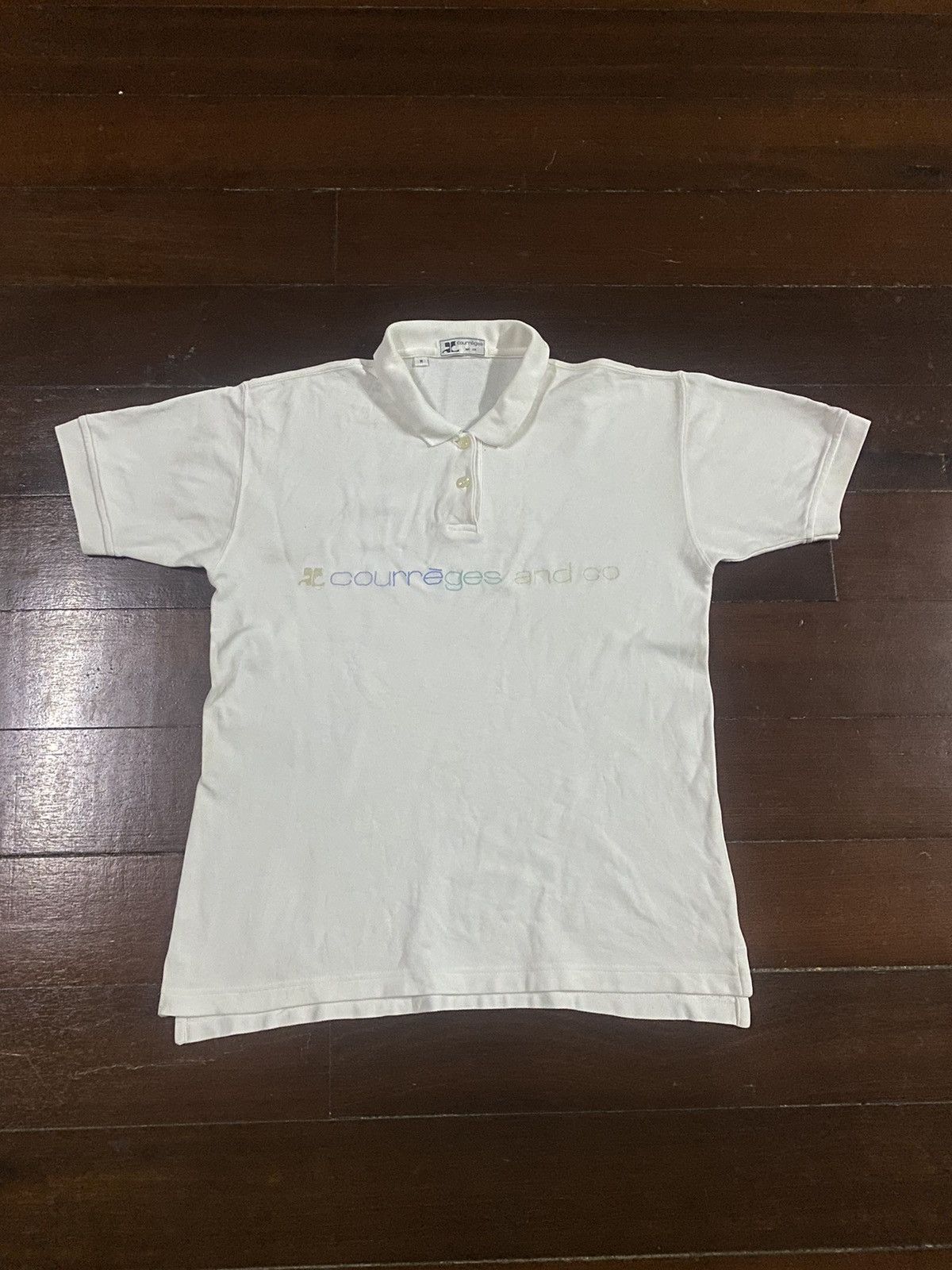Andre Courreges Vintage Courreges big logo box logo polos Size US M / EU 48-50 / 2 - 2 Thumbnail