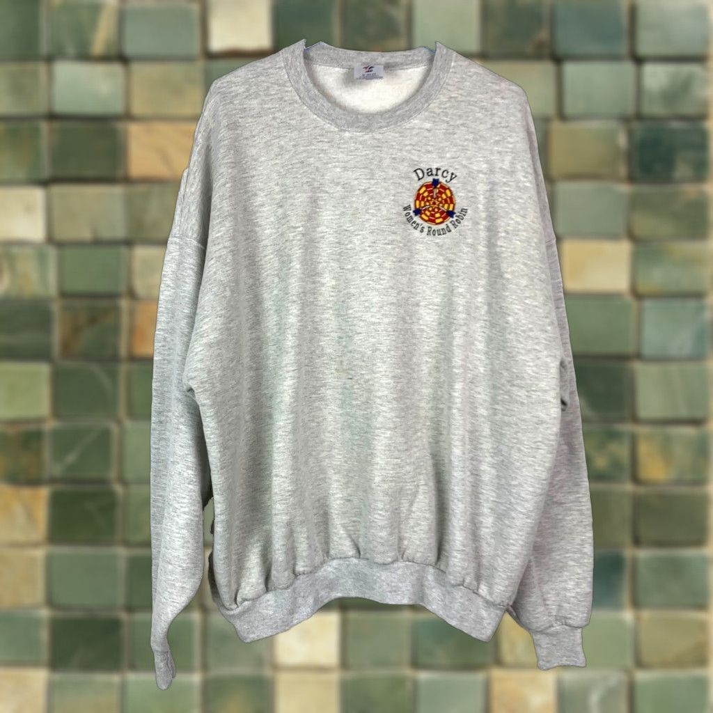 Jerzees VINTAGE Jerzees Sweatshirt Round Robin Horseshoe Dart League 3X Gray Cotton Polyester Unisex Adults Sports Mens Womens Size XXL / US 16-18 / IT 52-54 - 1 Thumbnail
