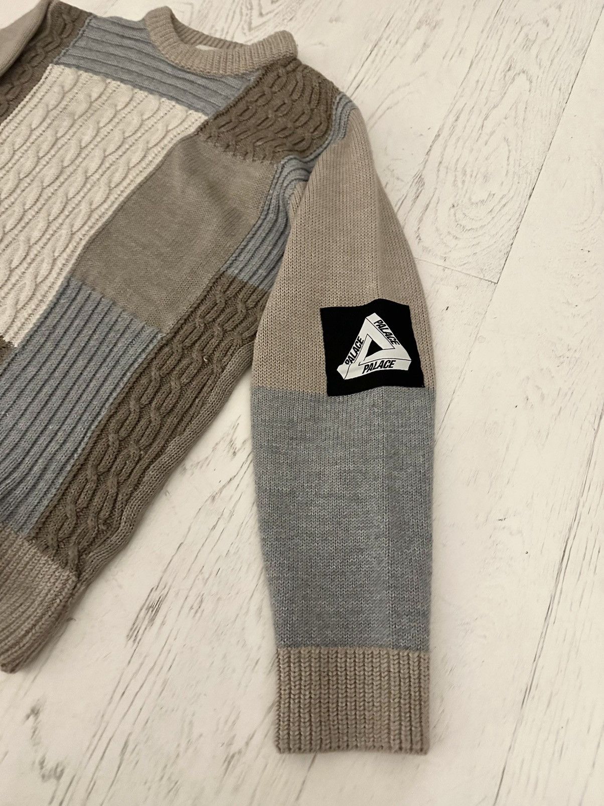 Palace Palace Cable Patchwork Knit | Grailed