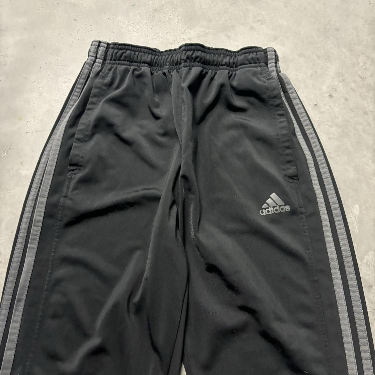 Adidas × Vintage Vintage Y2K/2000s Black Grey Adidas Striped Drill Essential Track Pants! Size US 28 / EU 44 - 3 Thumbnail
