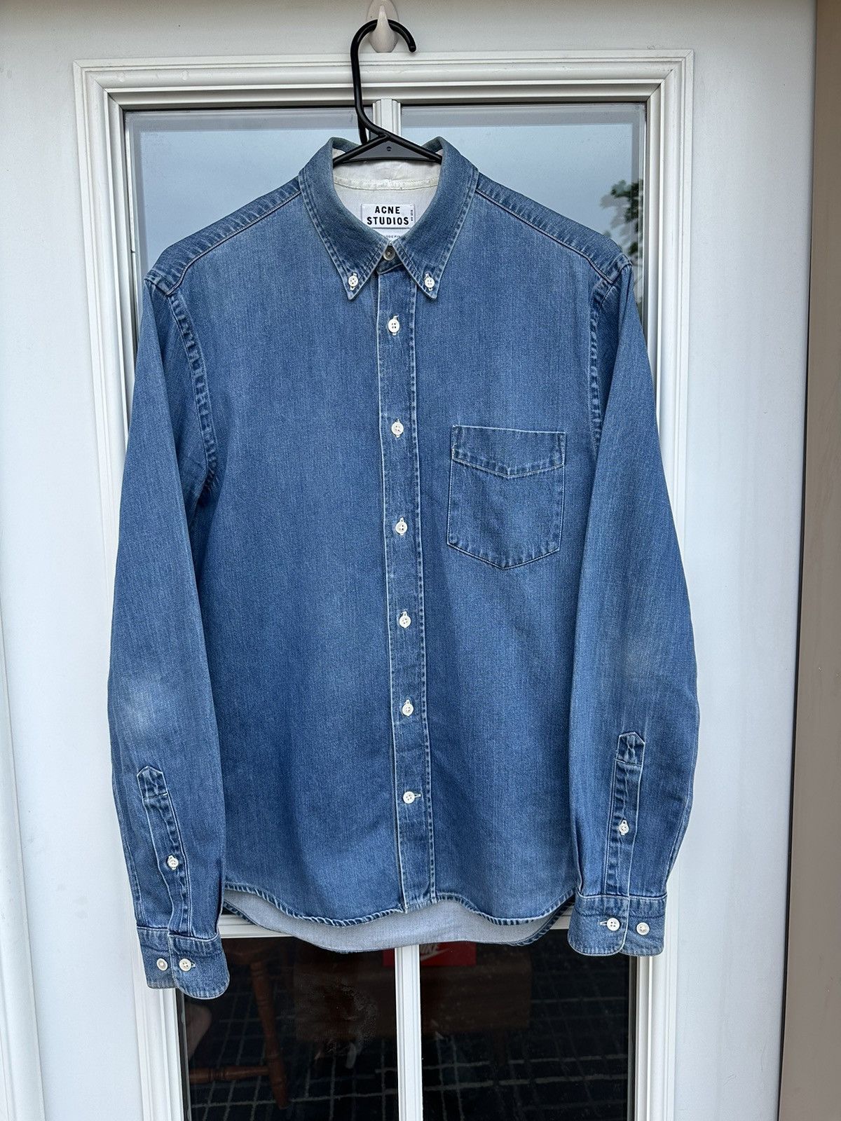 Acne Studios Acne Studios Bleached Denim Western Pocket Shirt Size US S / EU 44-46 / 1 - 2 Thumbnail