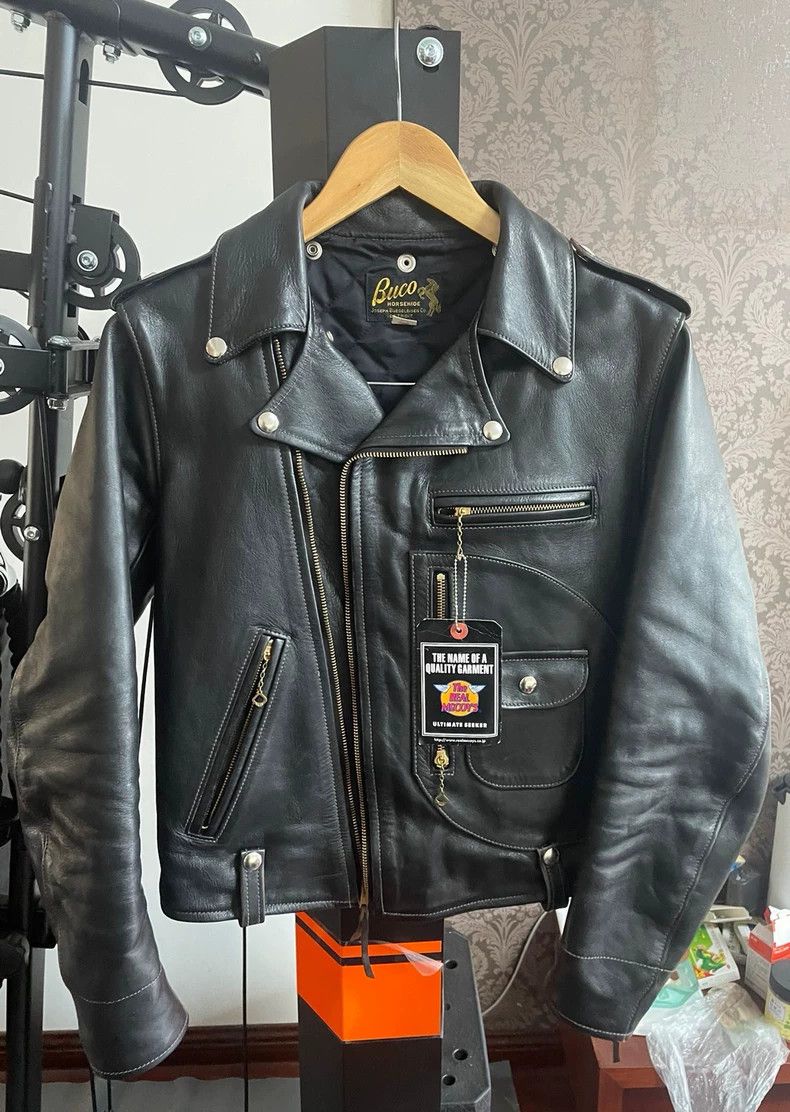 The Real McCoy's The Real McCoy's BUCO J-24 Black Leather Jacket Size US S / EU 44-46 / 1 - 1 Thumbnail