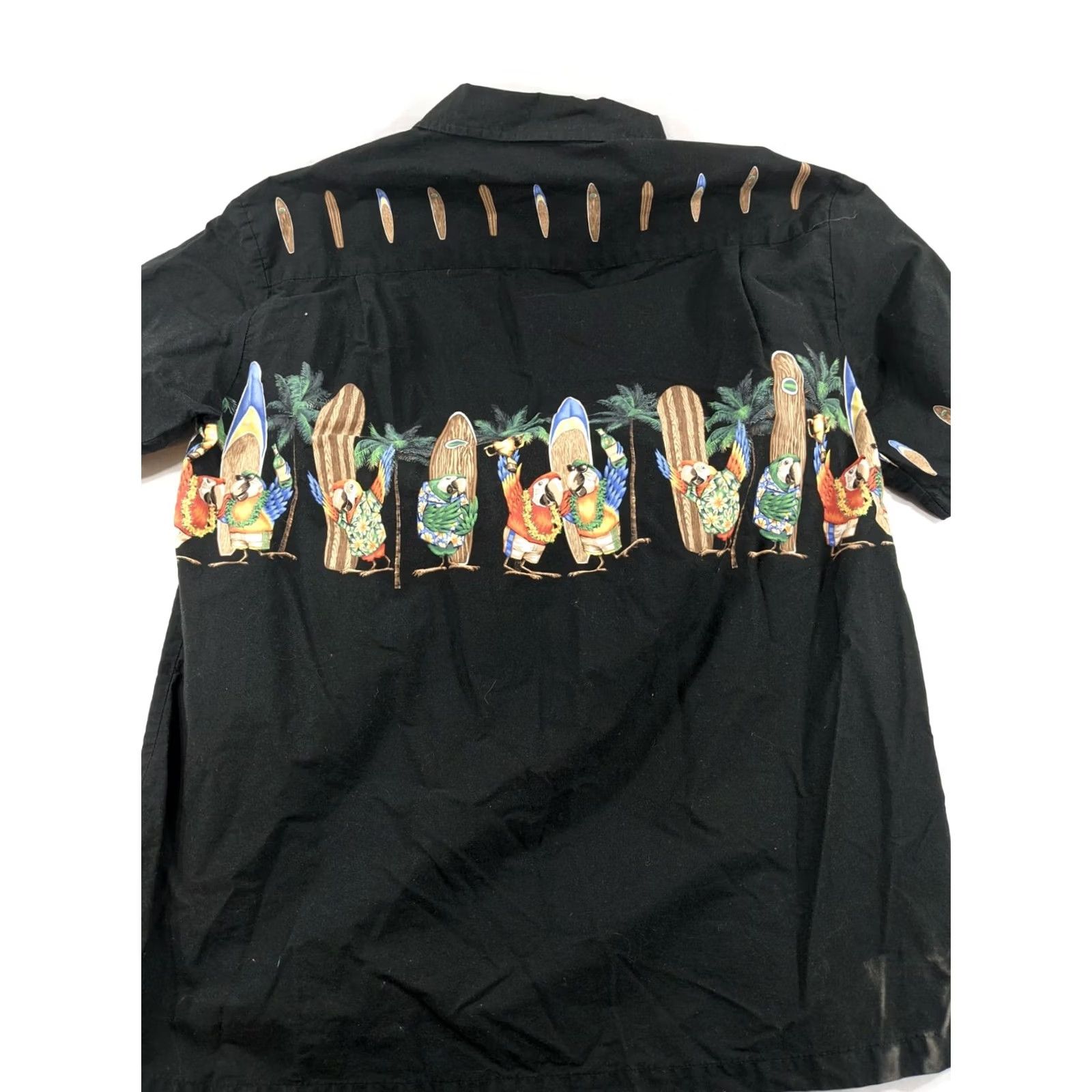 Vintage Pacific Legend Apparel Hawaiian Shirt XL Black Surfboard Parrots Excellent Shirt Mens Size US XL / EU 56 / 4 - 7 Thumbnail