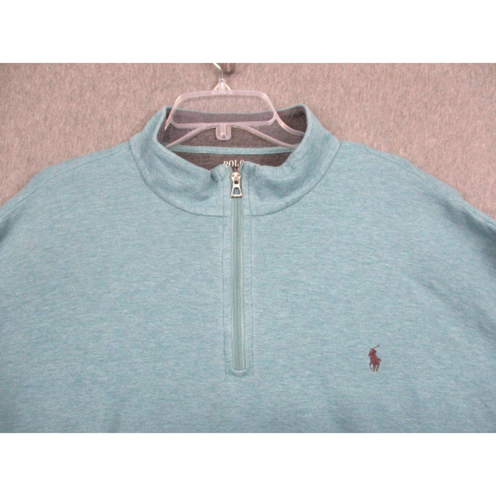 Polo Ralph Lauren Polo Ralph Lauren Pullover Mens 2XL Blue Big Pony Quarter Zip Mock Neck Sweater Size US XXL / EU 58 / 5 - 4 Thumbnail