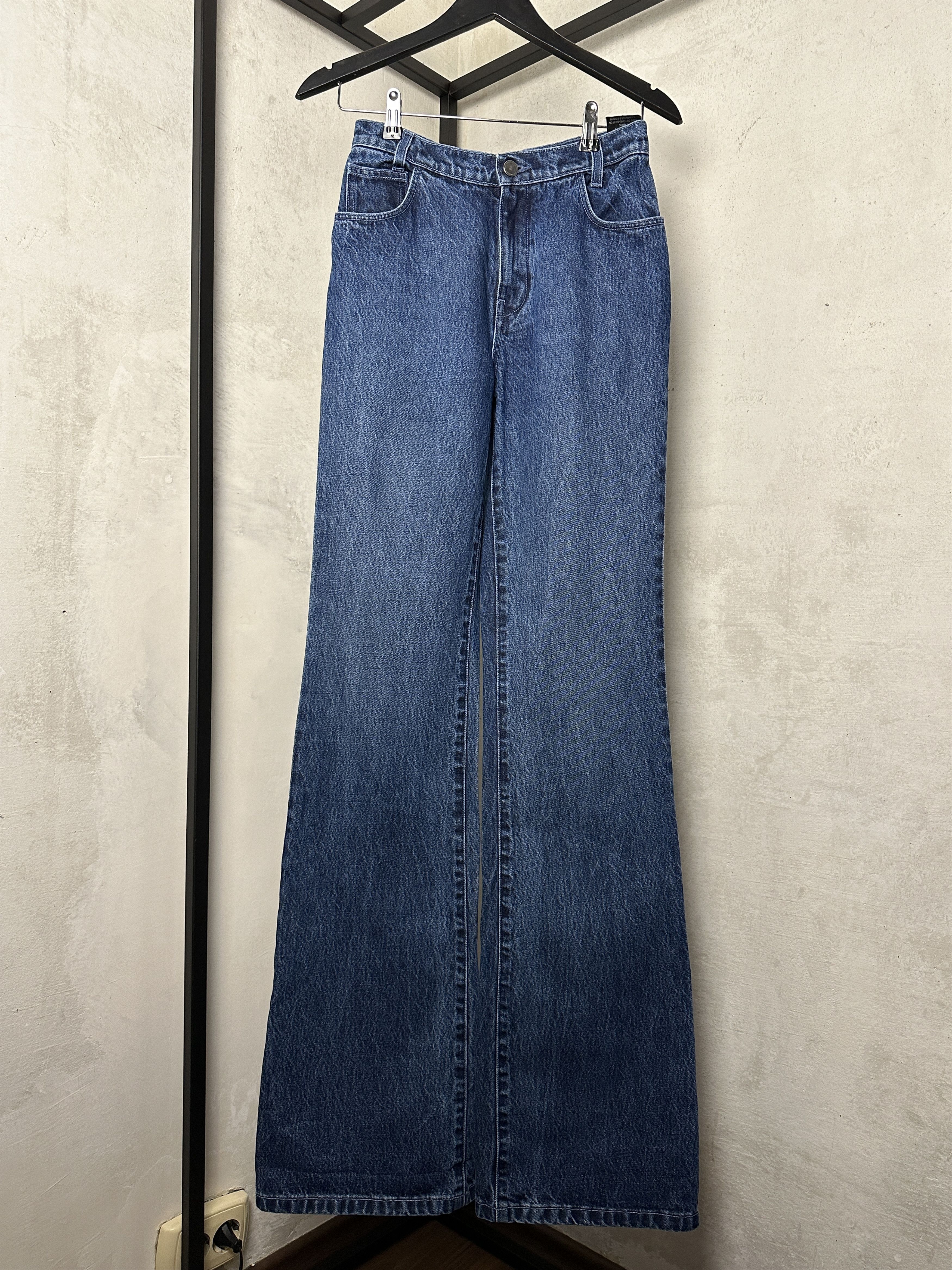 image of Raf Simons Flared Denim Pants in Blue, Women's (Size 26)