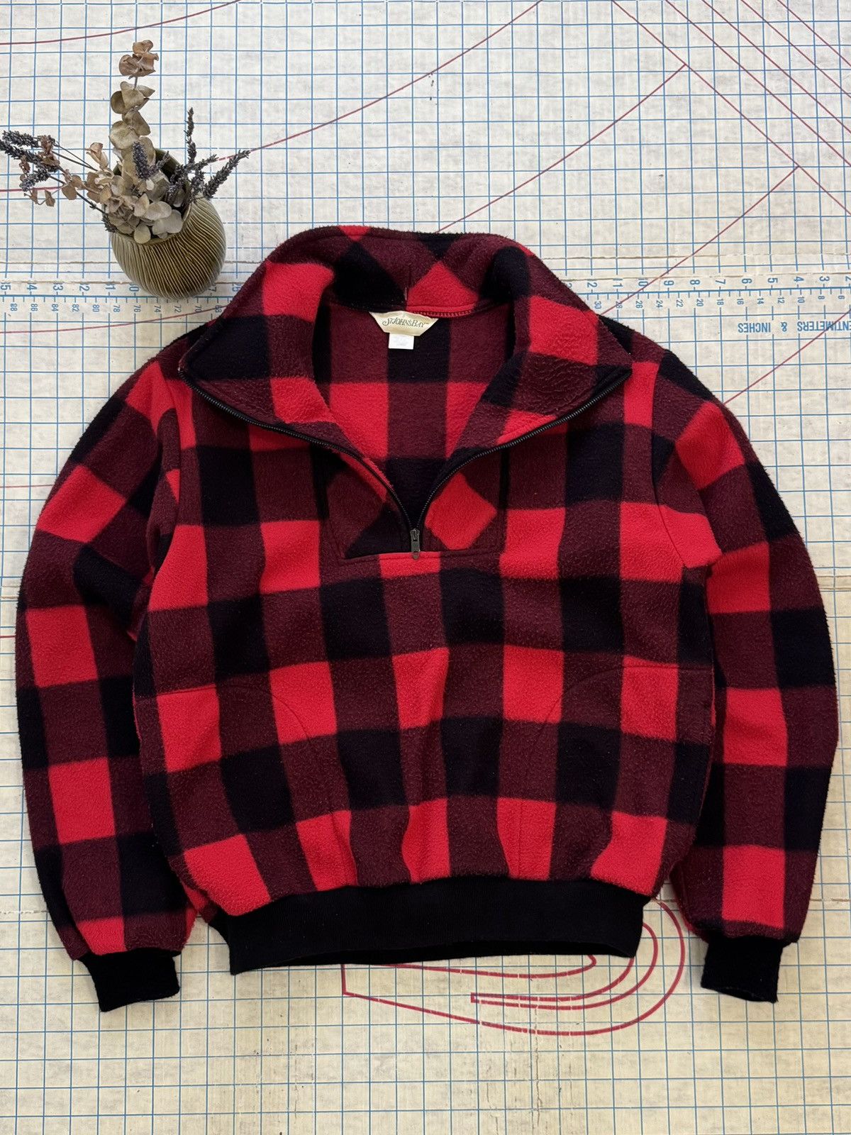 St. Johns Bay Vintage St. Johns Bay 1/4 Zip Buffalo Plaid Fleece Mens Larg Size US L / EU 52-54 / 3 - 1 Thumbnail