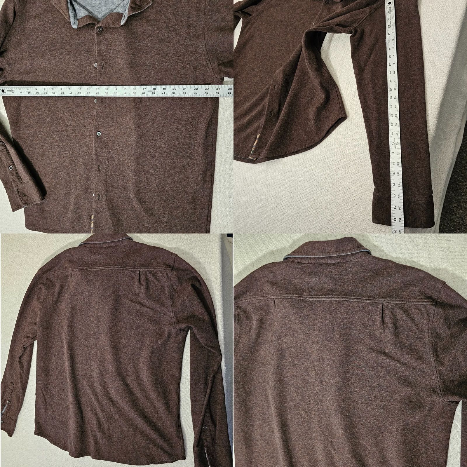 Robert Talbott Robert Talbott Sweatshirt Men's XL Brown Button Up Flip Cuff Pima Knit Zipper Collared Size US XL / EU 56 / 4 - 8 Thumbnail