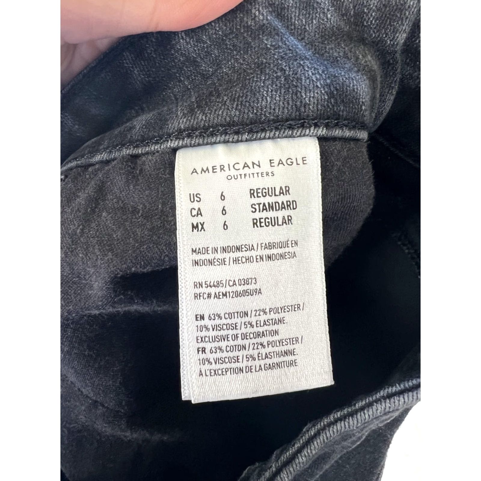 American Eagle Outfitters American Eagle Dream Jean Jegging Jeans Womens 6 Black Dark Wash Stretch Denim Size 28" / US 6 / IT 42 - 5 Thumbnail