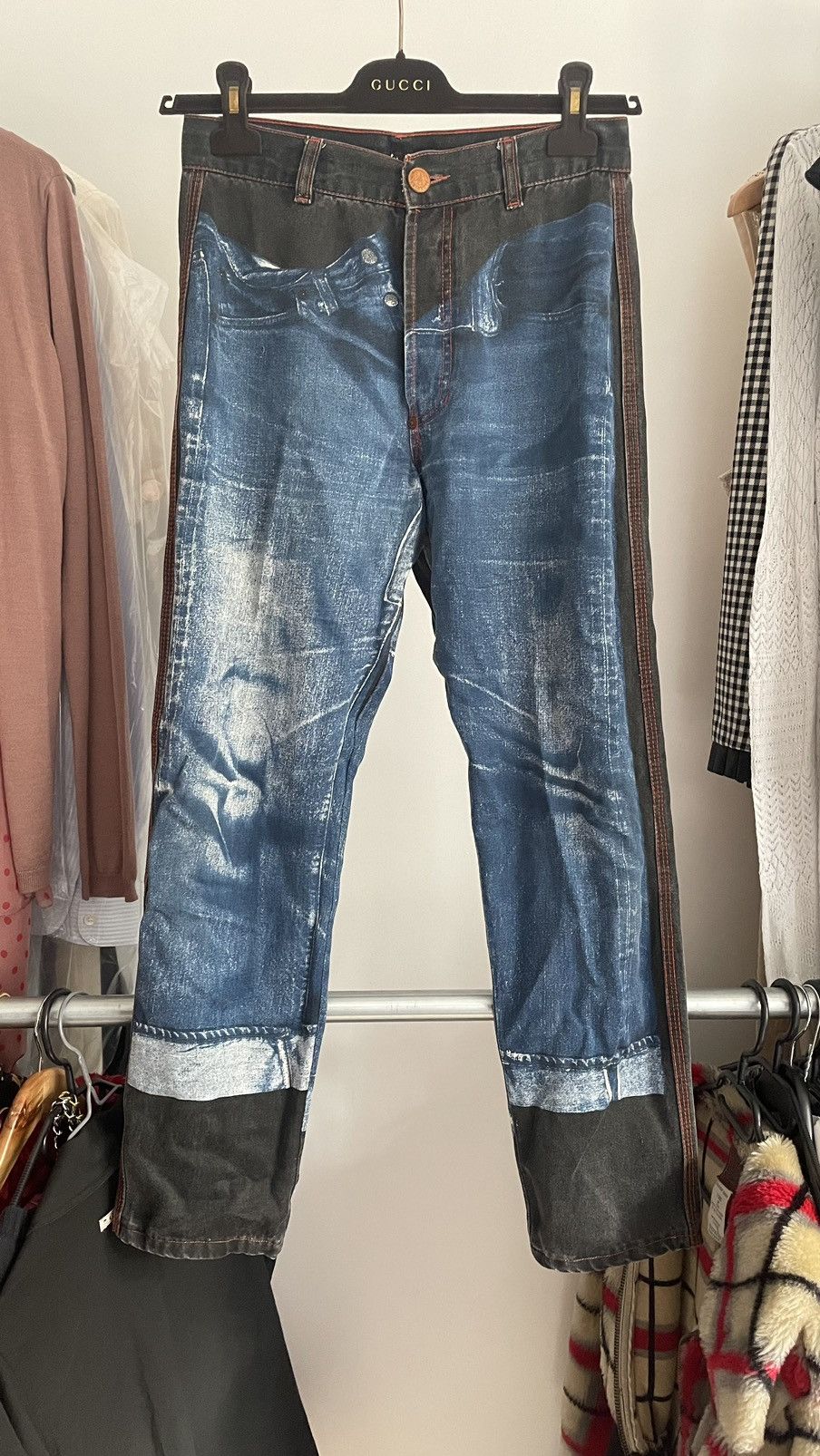 Jean Paul Gaultier Gaultier jean’s AW 1999 trompe l’œil jean’s Size 27" / US 4 / IT 40 - 1 Thumbnail