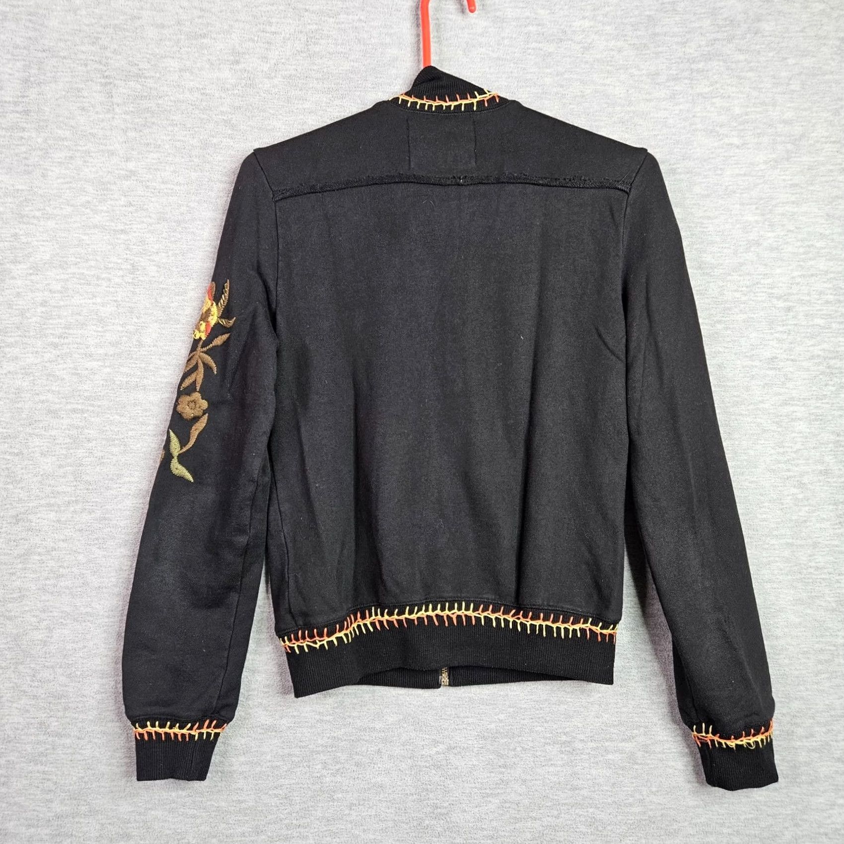 Sugar Sugarlips Sweatshirt Women’s Black Embroidered Full Zip Cardigan Long Sleeve S Size S / US 4 / IT 40 - 2 Thumbnail
