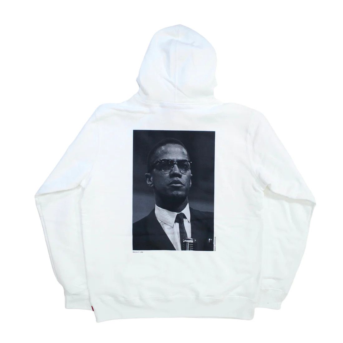 image of Supreme Malcolm X Hooded Sweatshirt in White, Men's (Size XL)