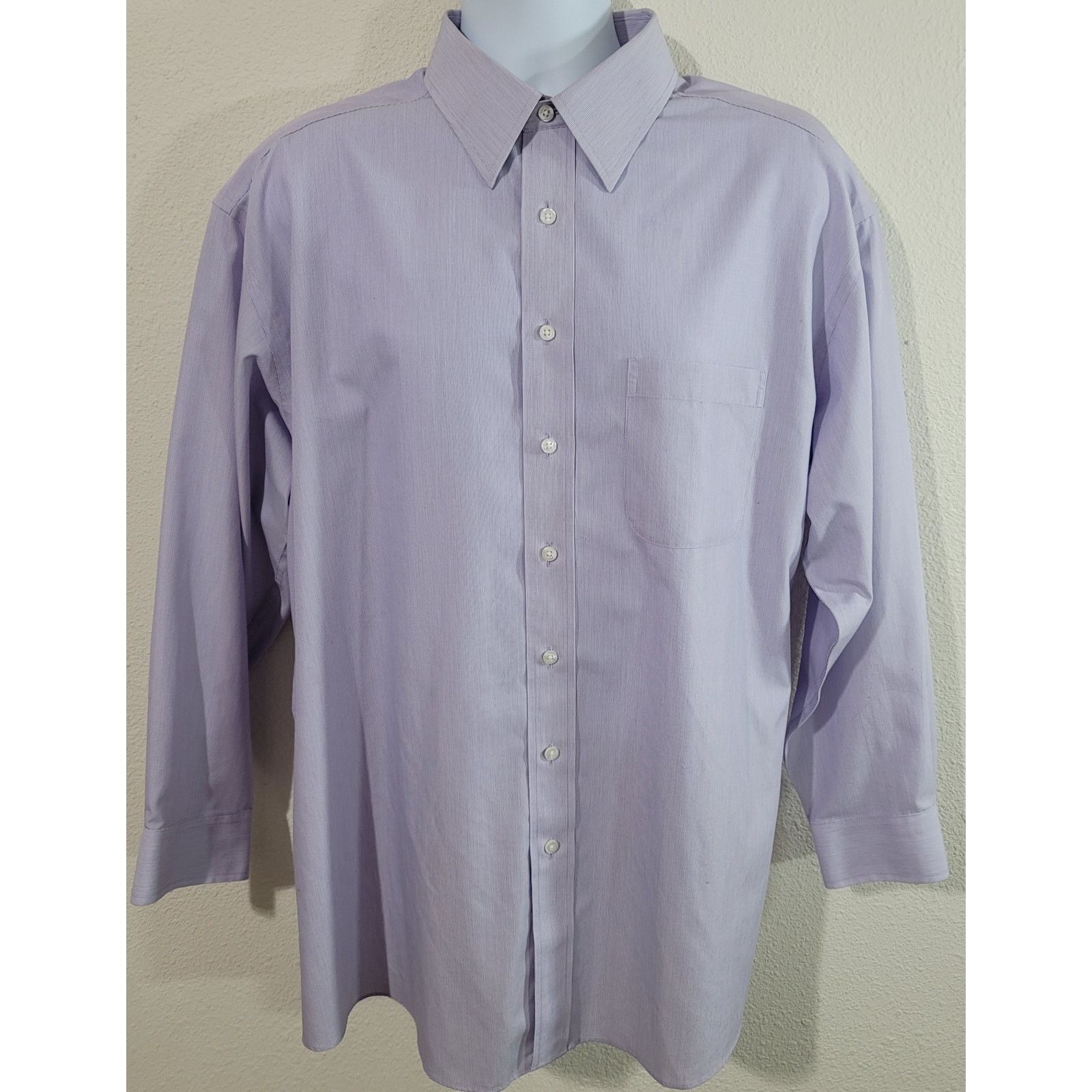 Roundtree & Yorke Gold Label Roundtree & Yorke Purple Stripe Shirt 17 XLT Size US XL / EU 56 / 4 - 1 Thumbnail