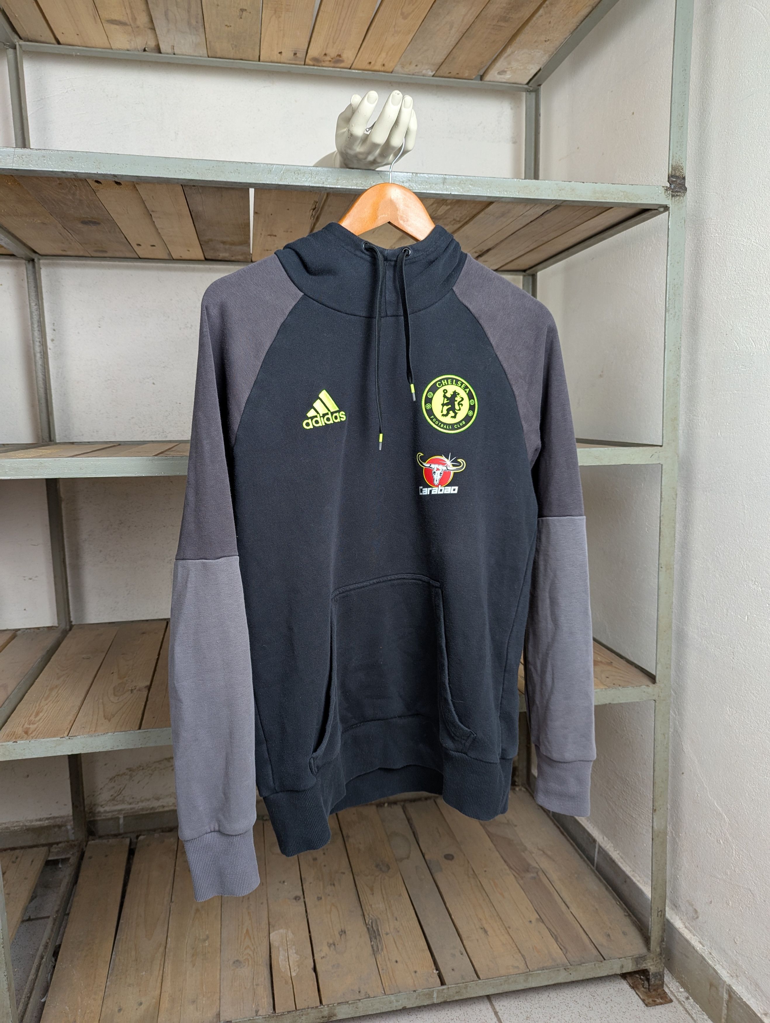 Adidas × Chelsea Soccer Adidas Chelsea FC Carabao Pullover Hoodie Black/Grey Size M Size US M / EU 48-50 / 2 - 1 Thumbnail