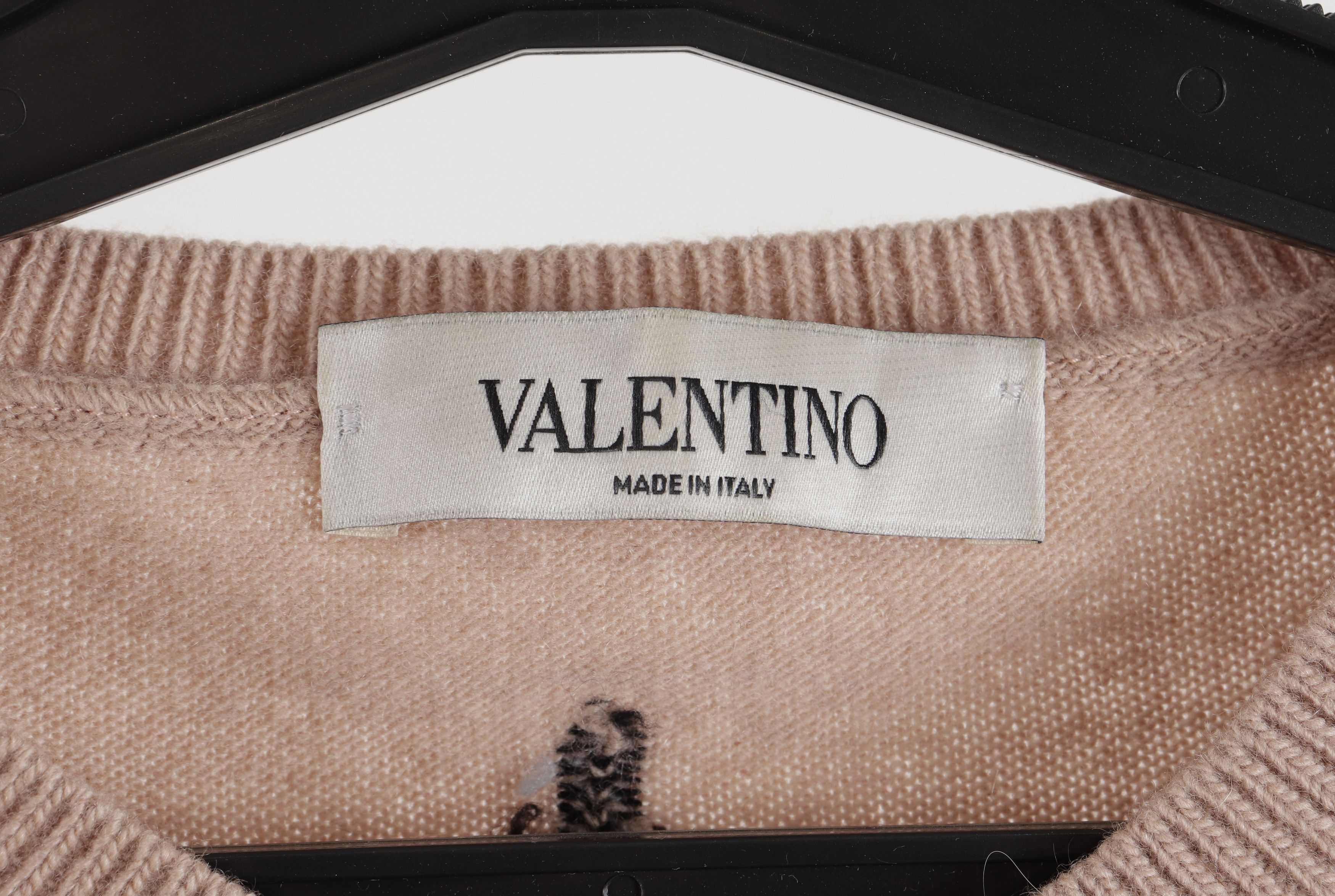 Valentino Valentino Beige Powder Wool Cashmere Tattoo Sweater Size S / US 4 / IT 40 - 3 Thumbnail
