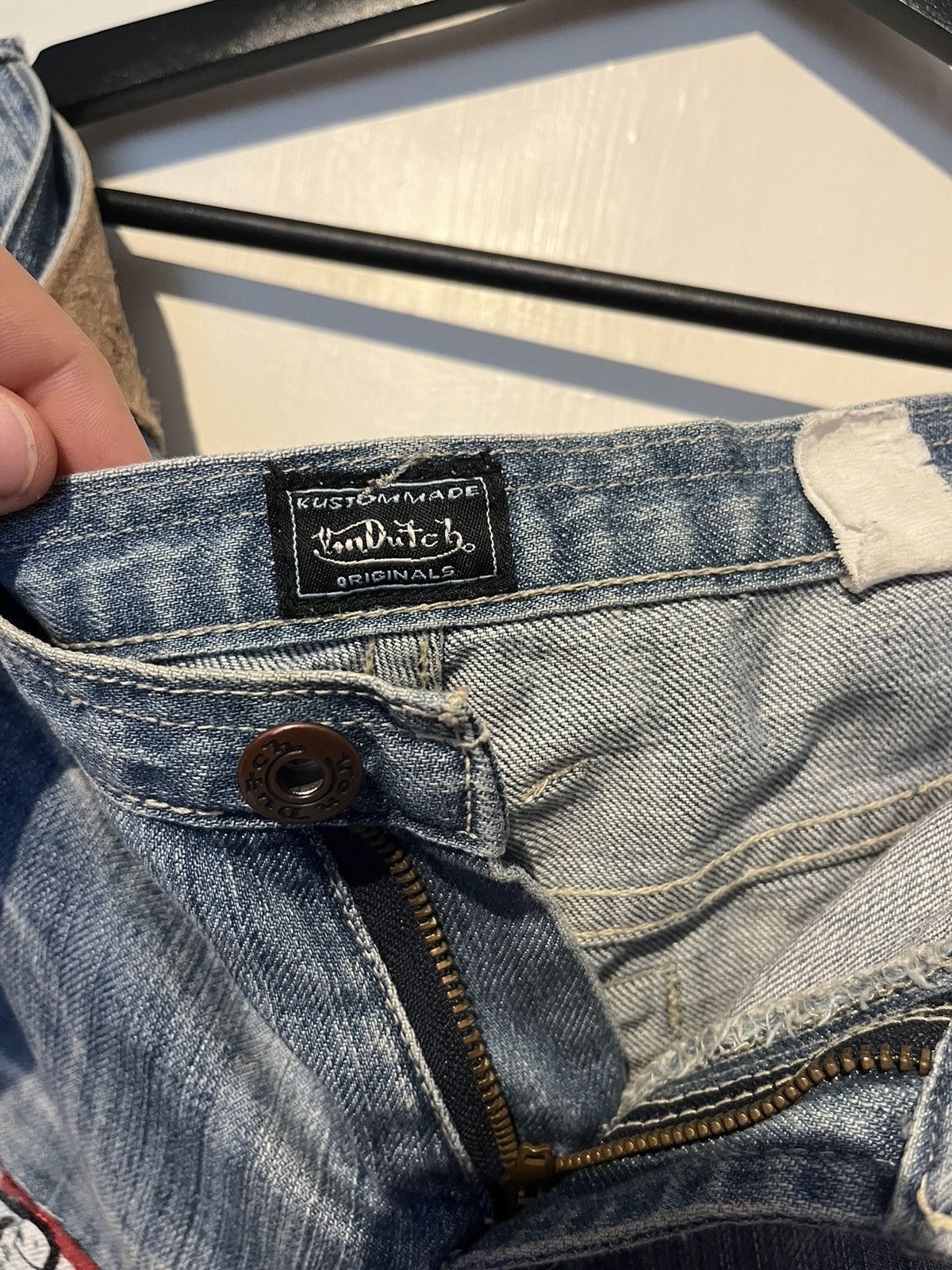 Von Dutch Vintage 90's Von Dutch Kustom Made Low-Waist Flared Jean Size 36" / US 14 / IT 50 - 3 Thumbnail