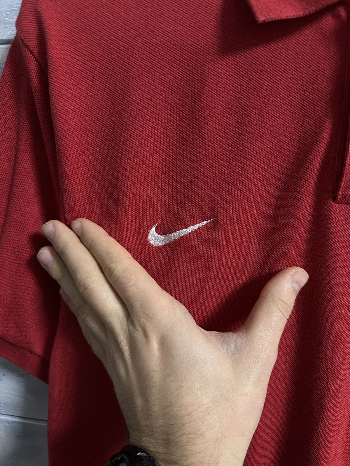 Nike Rare Vintage Polo Nike x Manchester United Small Swoosh Size US S / EU 44-46 / 1 - 3 Thumbnail