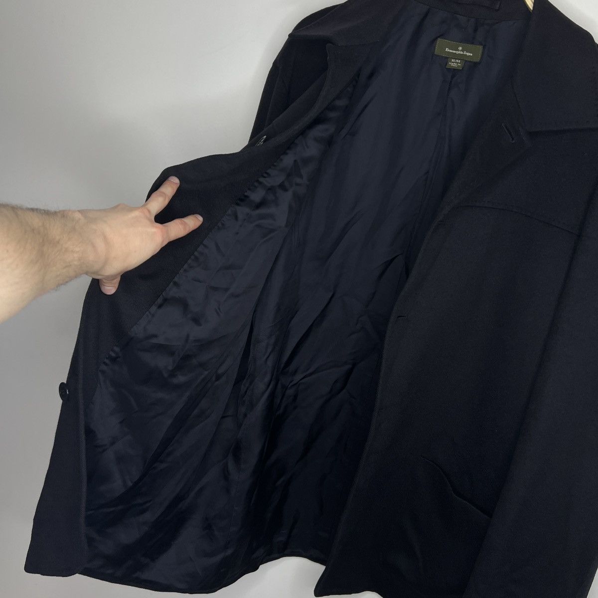 Ermenegildo Zegna Ermenegildo Zenga Men's 100% Pure Cashmere Coat Navy Size US L / EU 52-54 / 3 - 10 Thumbnail