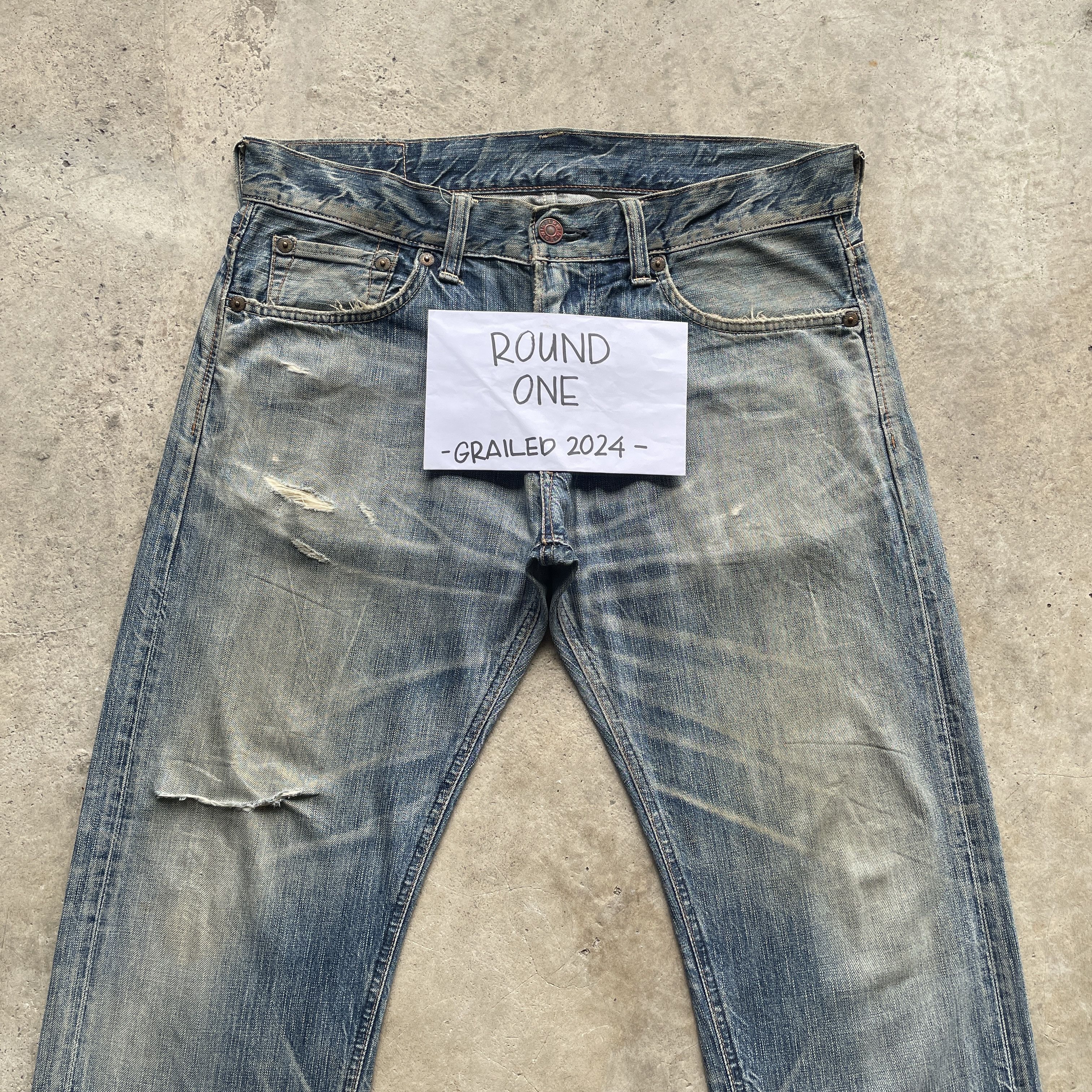 Edwin VINTAGE EDWIN DISTRESSED BAGGY JEANS FADED DENIM PANTS W37 Size US 37 - 4 Thumbnail