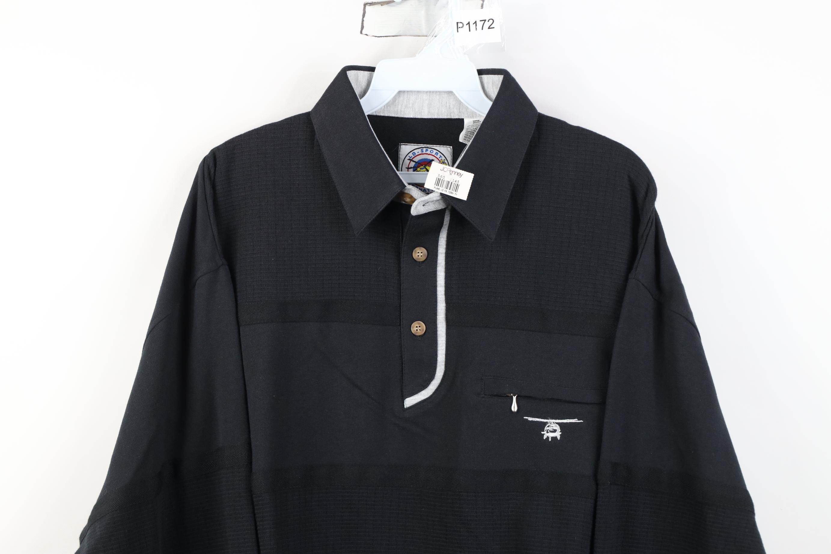 Vintage Deadstock Vintage 90s Streetwear Pullover Long Sleeve Polo Size US L / EU 52-54 / 3 - 2 Thumbnail