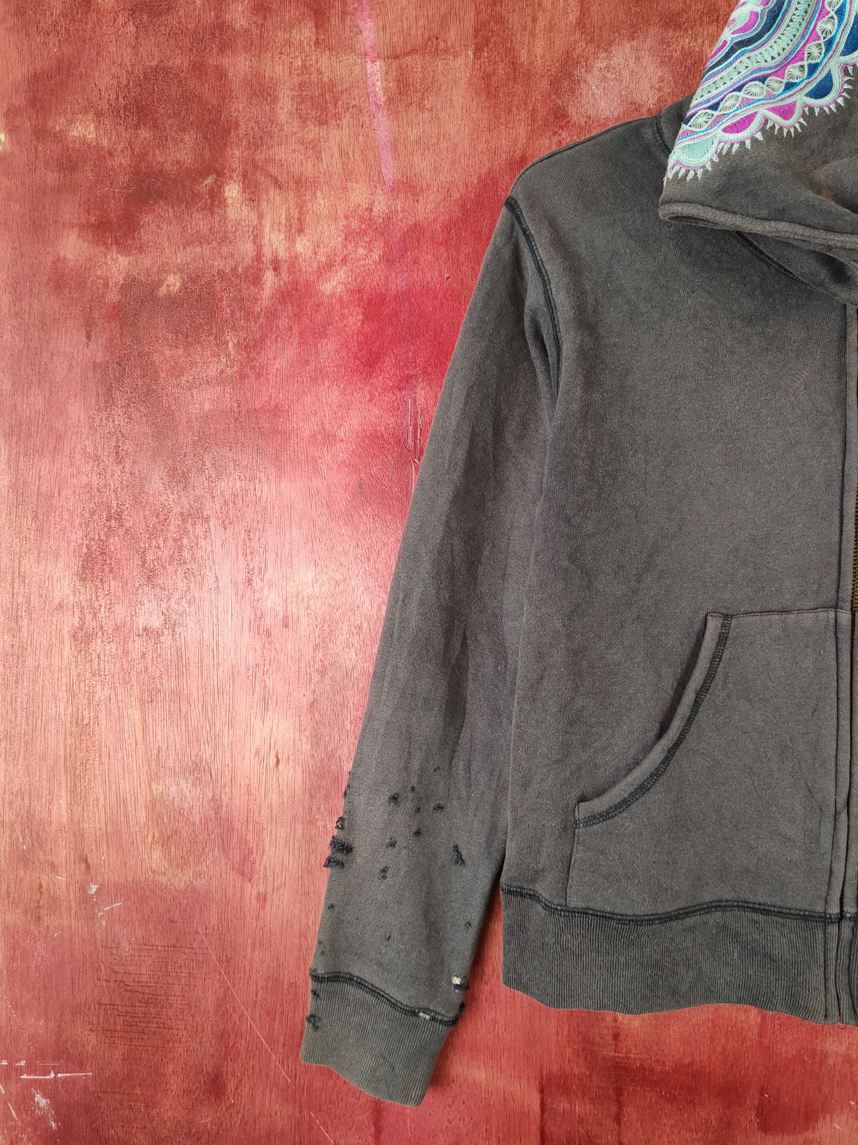 Japanese Brand Archi art Dark Purple Faded Hoodie Sweaters #S2287 Size S / US 4 / IT 40 - 4 Thumbnail