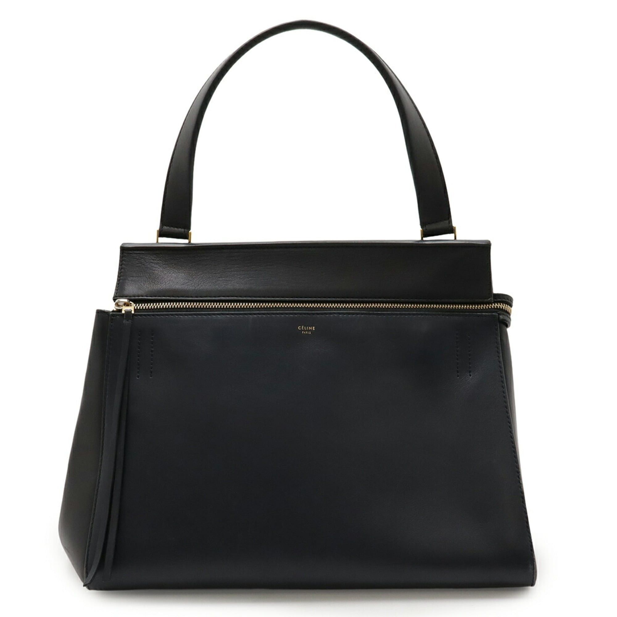 CELINE Edge Medium Handbag/Shoulder Bag in Leather Dark Navy and Black 172613
