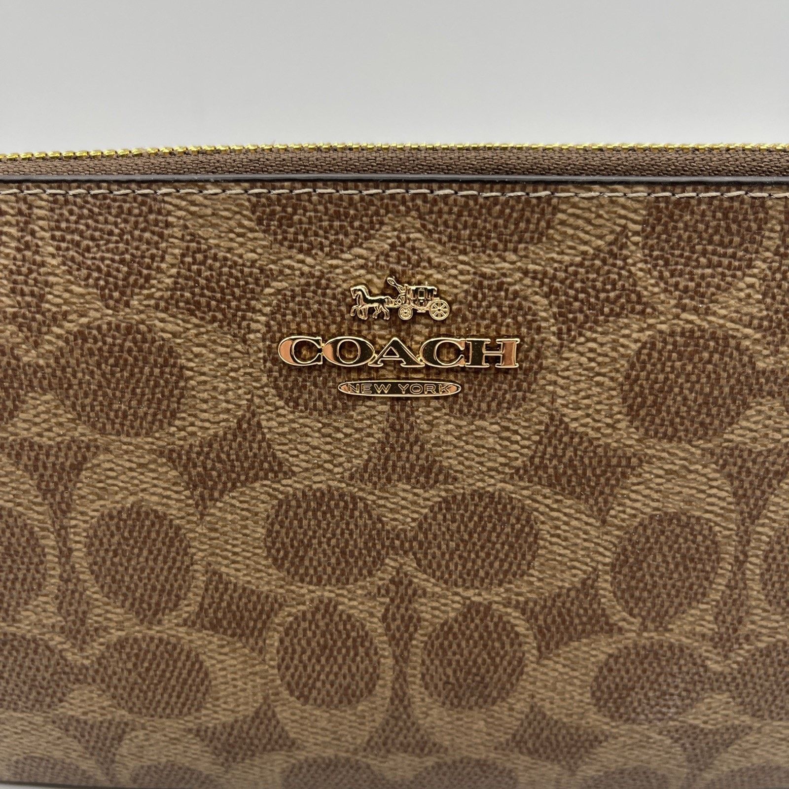 Coach NEW! Authentic! Brown/Black COACH Signature PVC Wristlet Size ONE SIZE - 2 Thumbnail