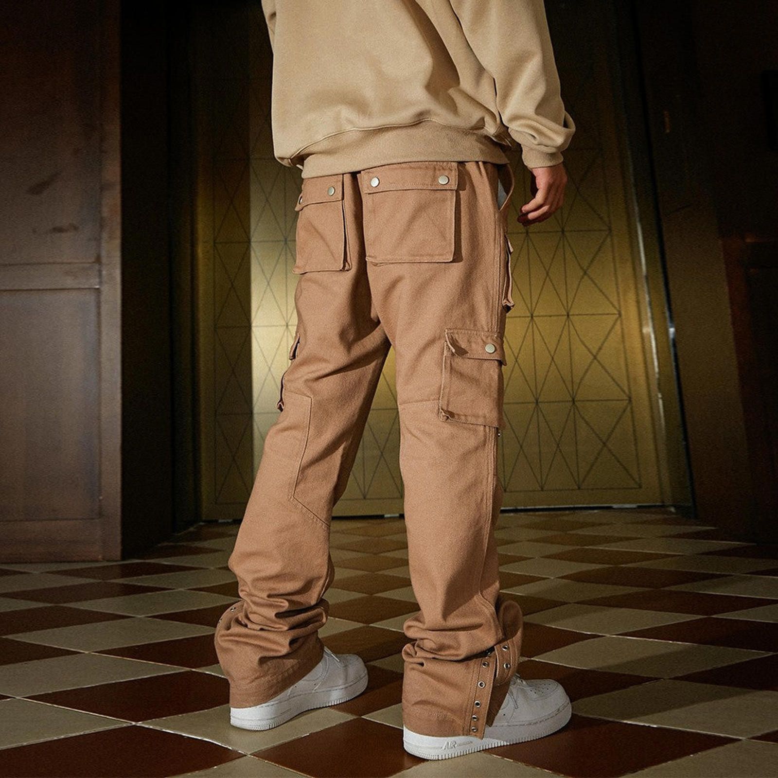 Japanese Brand Brown Relaxed Fit Cargo Pants with Utility Pockets Size US 32 / EU 48 - 2 Thumbnail