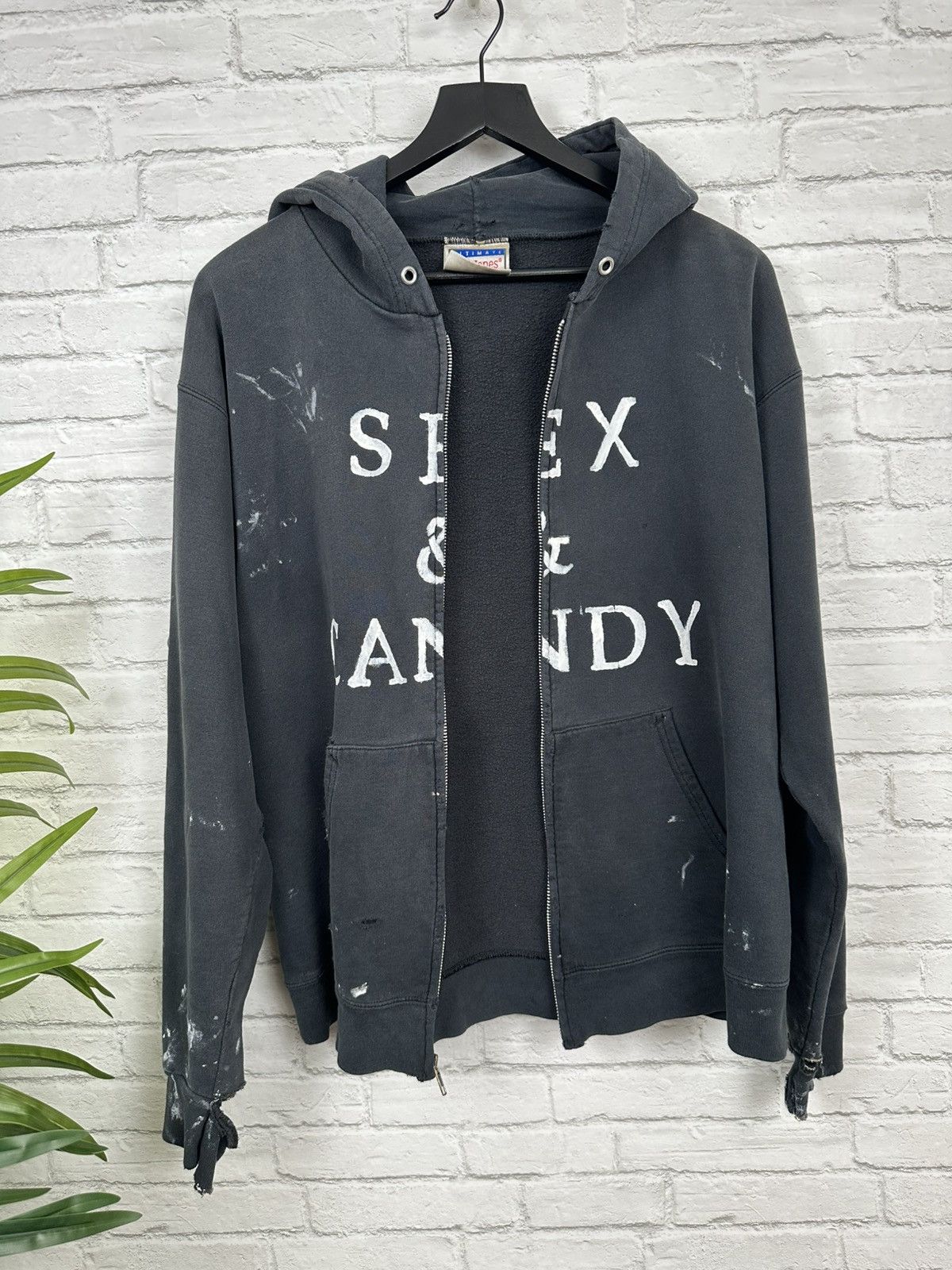 Hanes (S) SEX & CANDY THRASHED Vintage Zip Up Hanes Hoodie Size US S / EU 44-46 / 1 - 9 Thumbnail