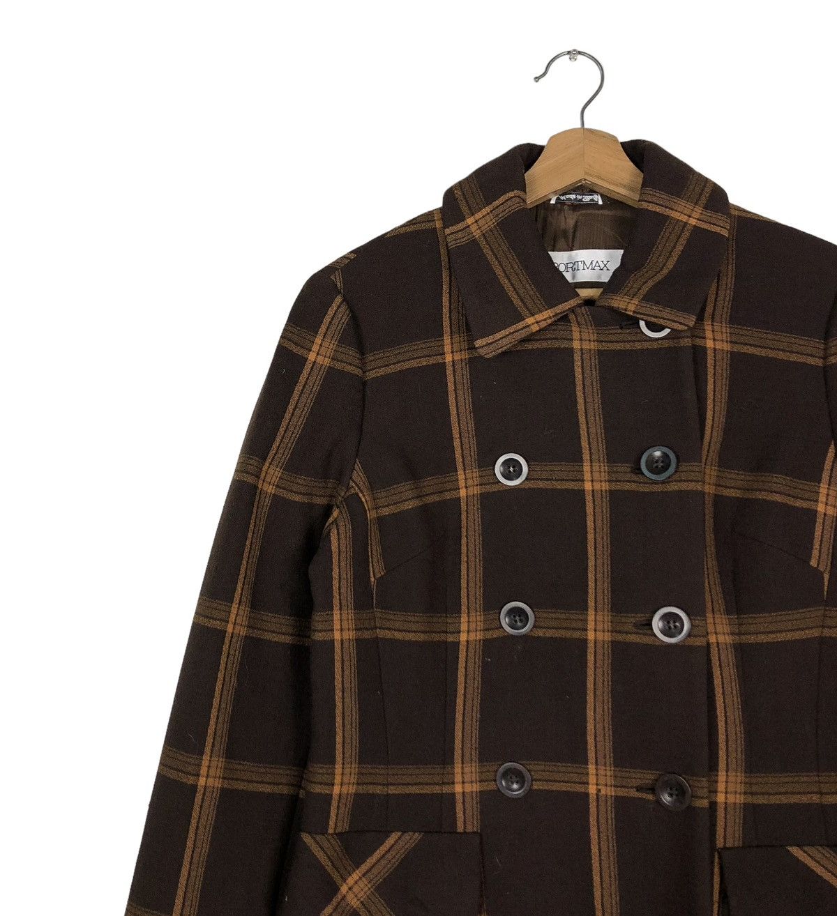 Vintage 🔥LONG JACKET WOOL SPORTMAX MADE IN ITALY TARTAN DESIGN Size M / US 6-8 / IT 42-44 - 5 Thumbnail