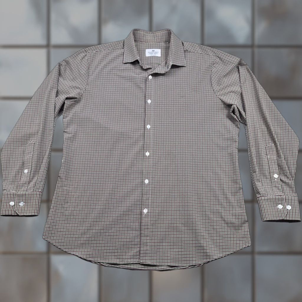 Mizzen+Main Mizzen+Main Button Up Shirt Mens XL Gingham Trim Fit Stretch Dress USA Made Size 46R - 1 Thumbnail