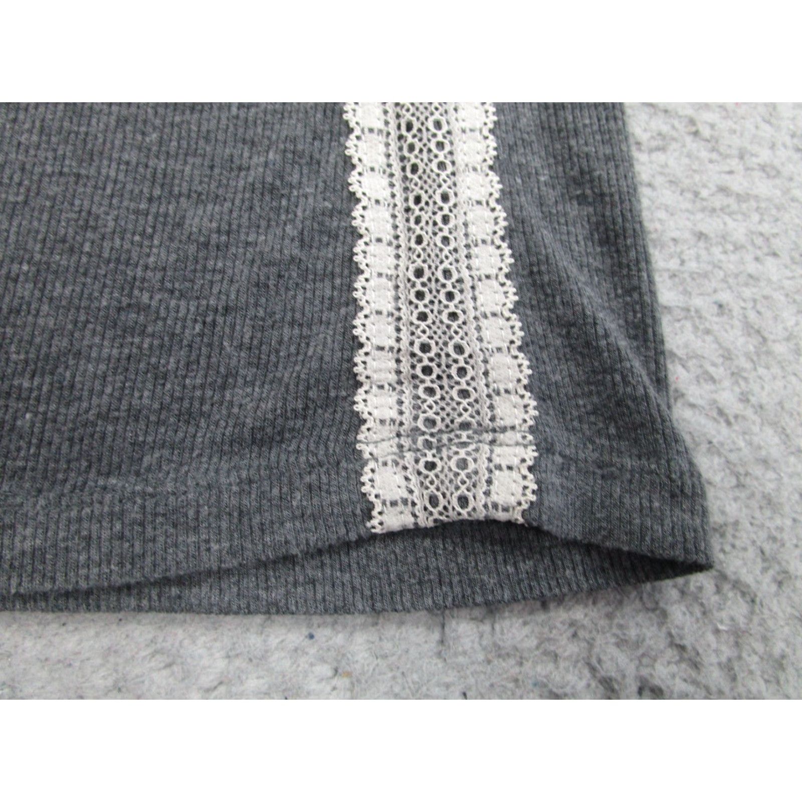 Vintage Aerie Lounge Pants Womens Small Gray Jersey Lace Trim Drawstring Soft Size S / US 4 / IT 40 - 2 Thumbnail