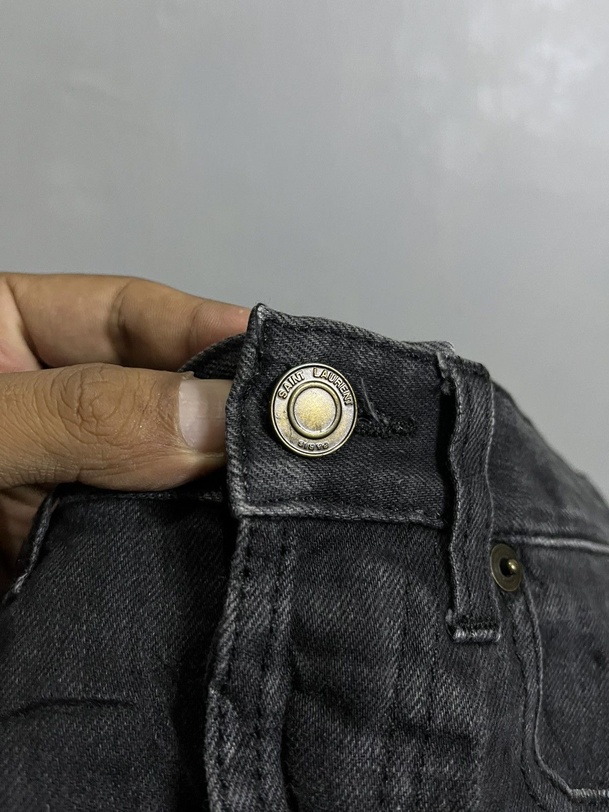 Saint Laurent Paris Black Raw Skinny Jeans Size 24" / US 00 / IT 34 - 7 Thumbnail