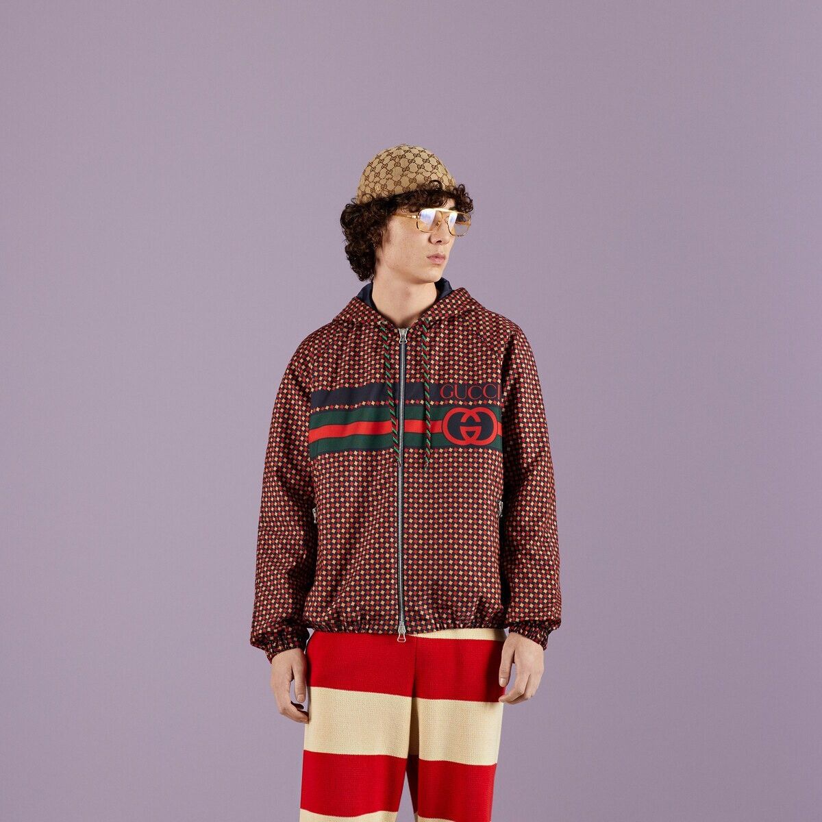 Gucci o1s1wg110125 Geometric Houndstooth Canvas Jacket Multicolor Size US XXL / EU 58 / 5 - 5 Thumbnail