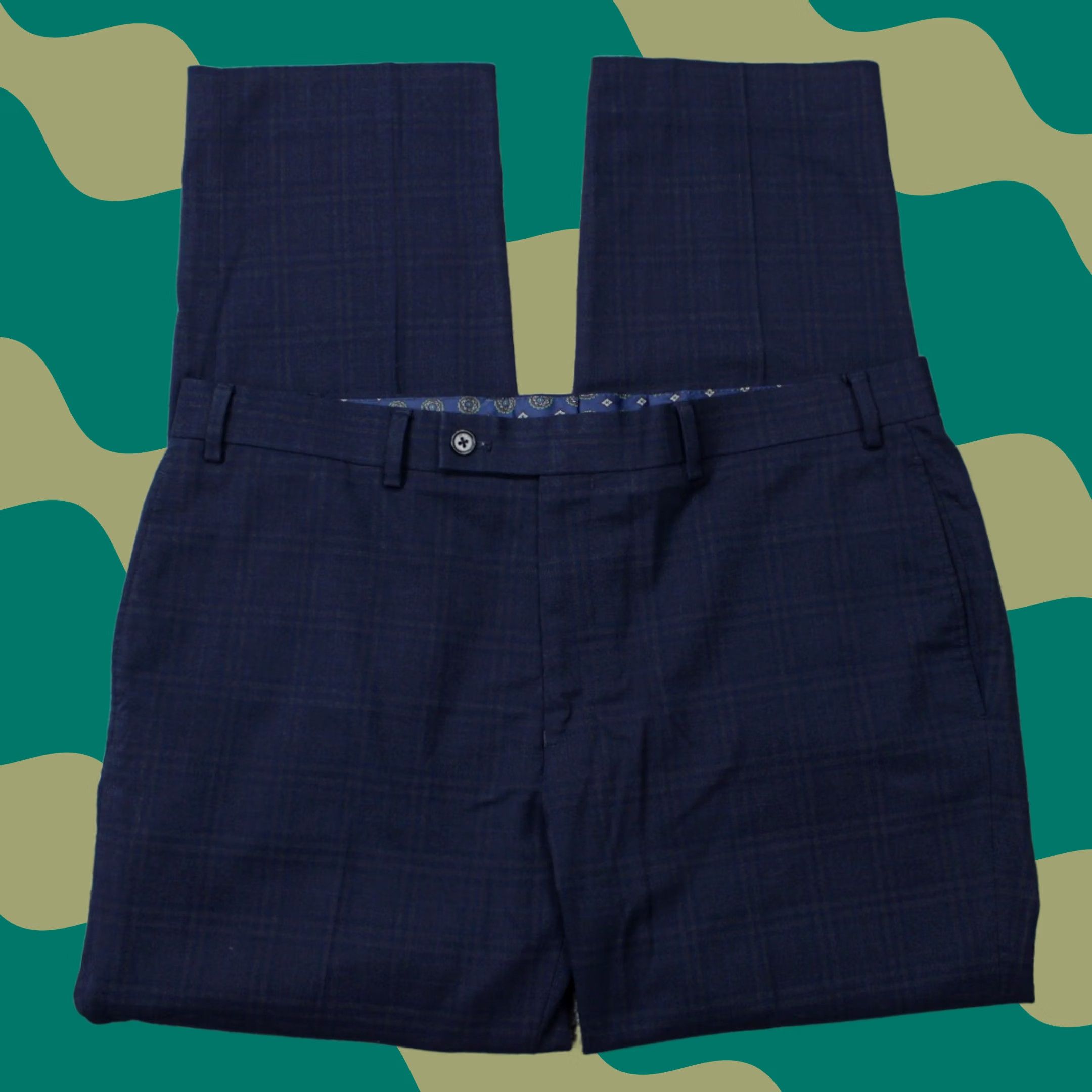 Ralph Lauren LAUREN Ralph Lauren Dress Pants Mens 36x30 Blue Flat Front Poly/Viscose Stretch Dress Pants Mens 36 Blue Regular Straight 90s Theme Vintage: No Size US 36 / EU 52 - 1 Thumbnail