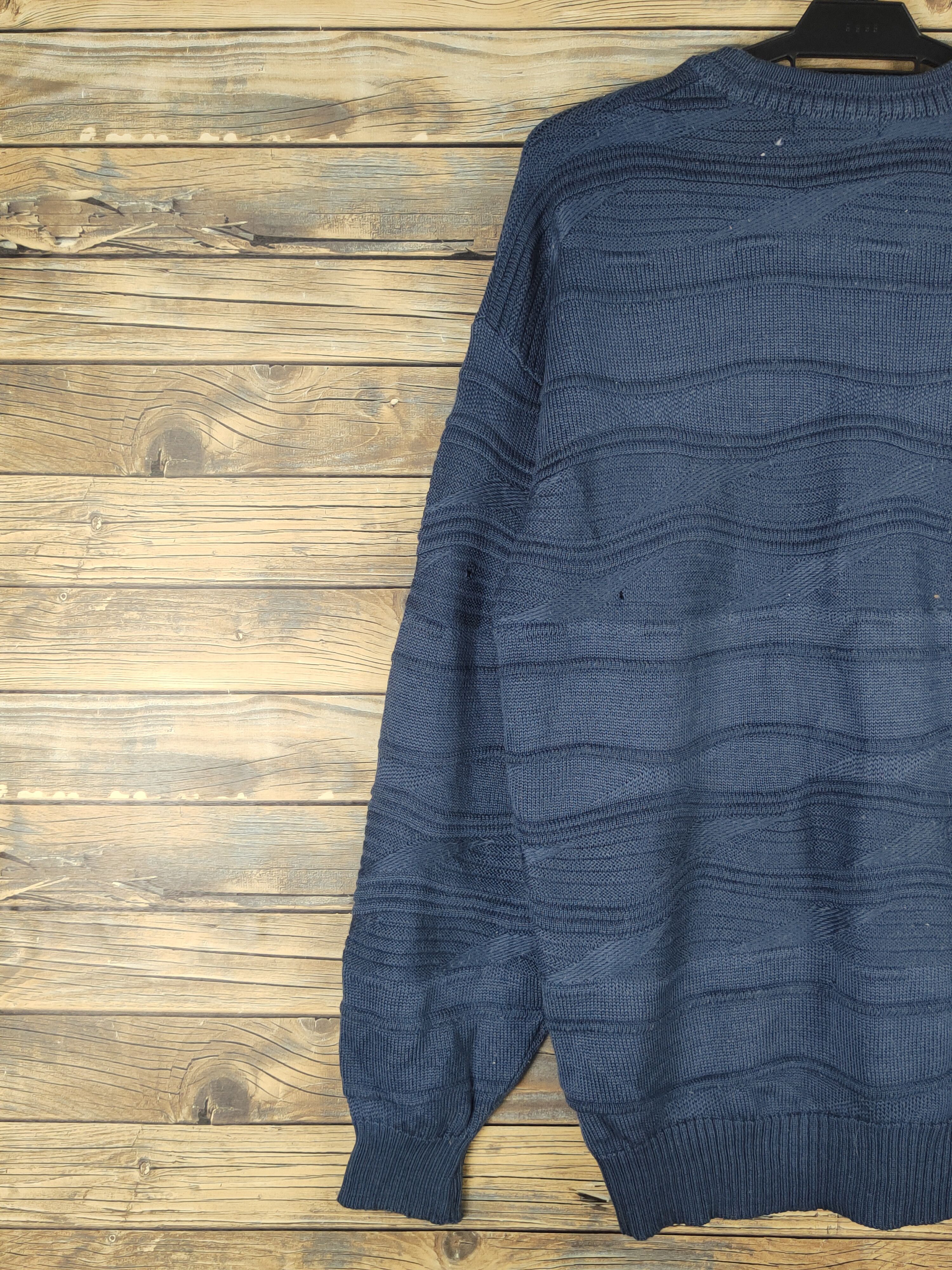 Vintage Exvess ripped distressed Blue Knitwear Sweatshirts #W1523 Size US M / EU 48-50 / 2 - 13 Thumbnail