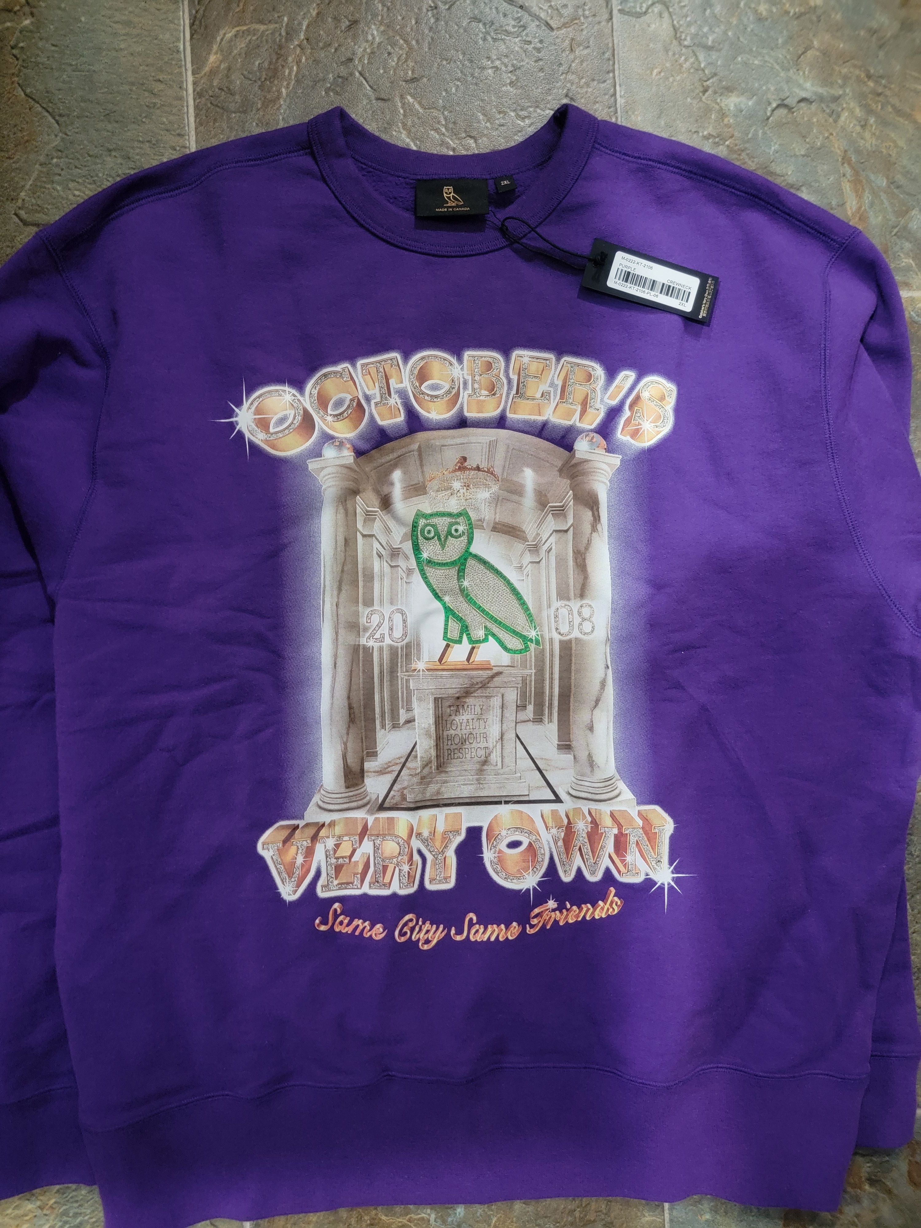 image of Octobers Very Own Ovo Same City Same Friends Crewneck - Men's Size 2Xl - New!! in Purple