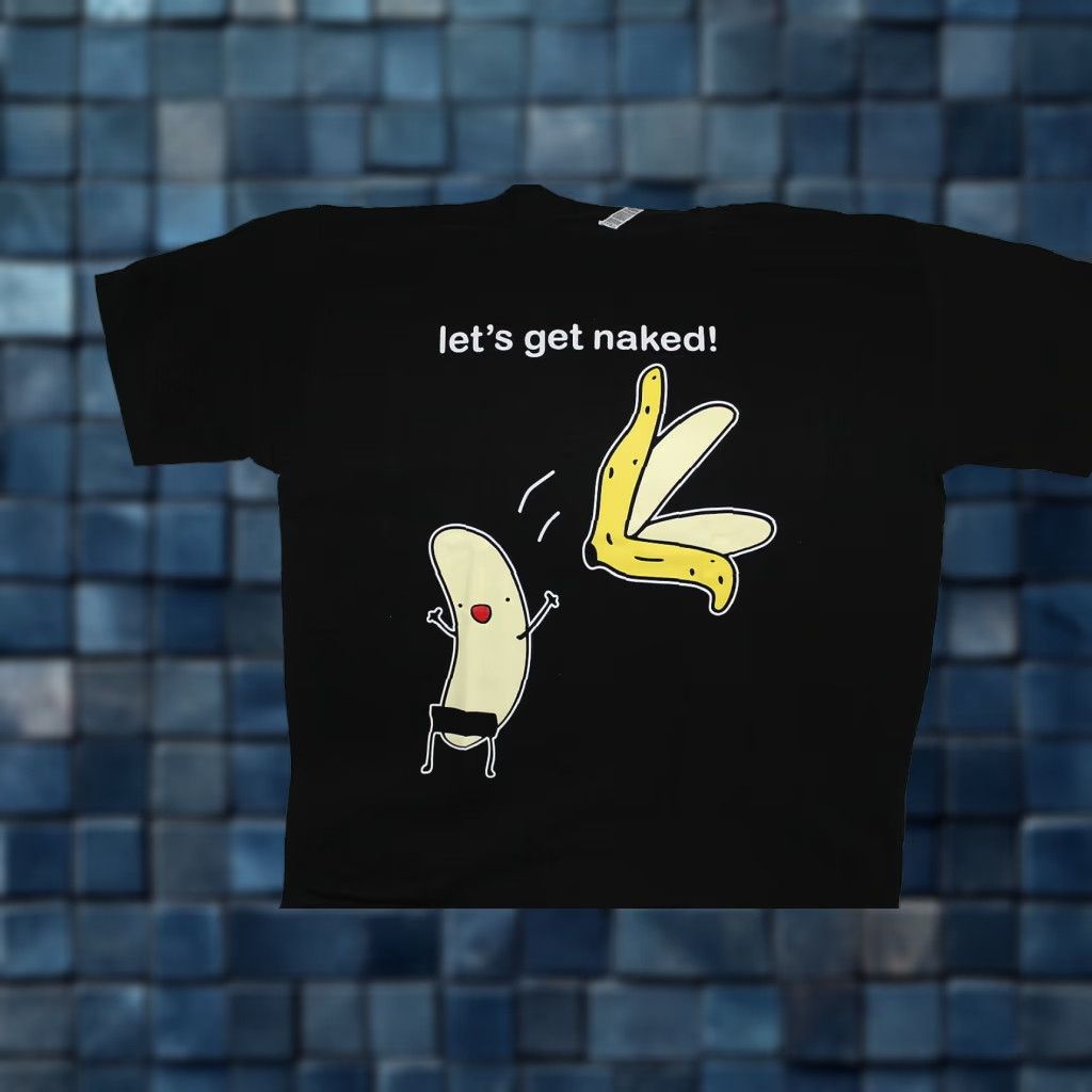 Vintage VINTAGE ALSTYLE APPAREL Funny Banana Let's Get Naked Graphic Tee T-Shirt Men's Large Black Size US L / EU 52-54 / 3 - 1 Thumbnail