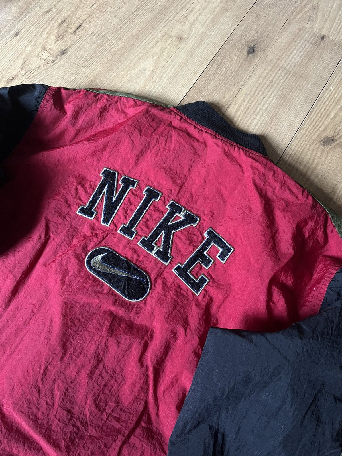 Nike × Vintage Vintage Nike Spellout Bomber Jacket Size US XL / EU 56 / 4 - 1 Thumbnail