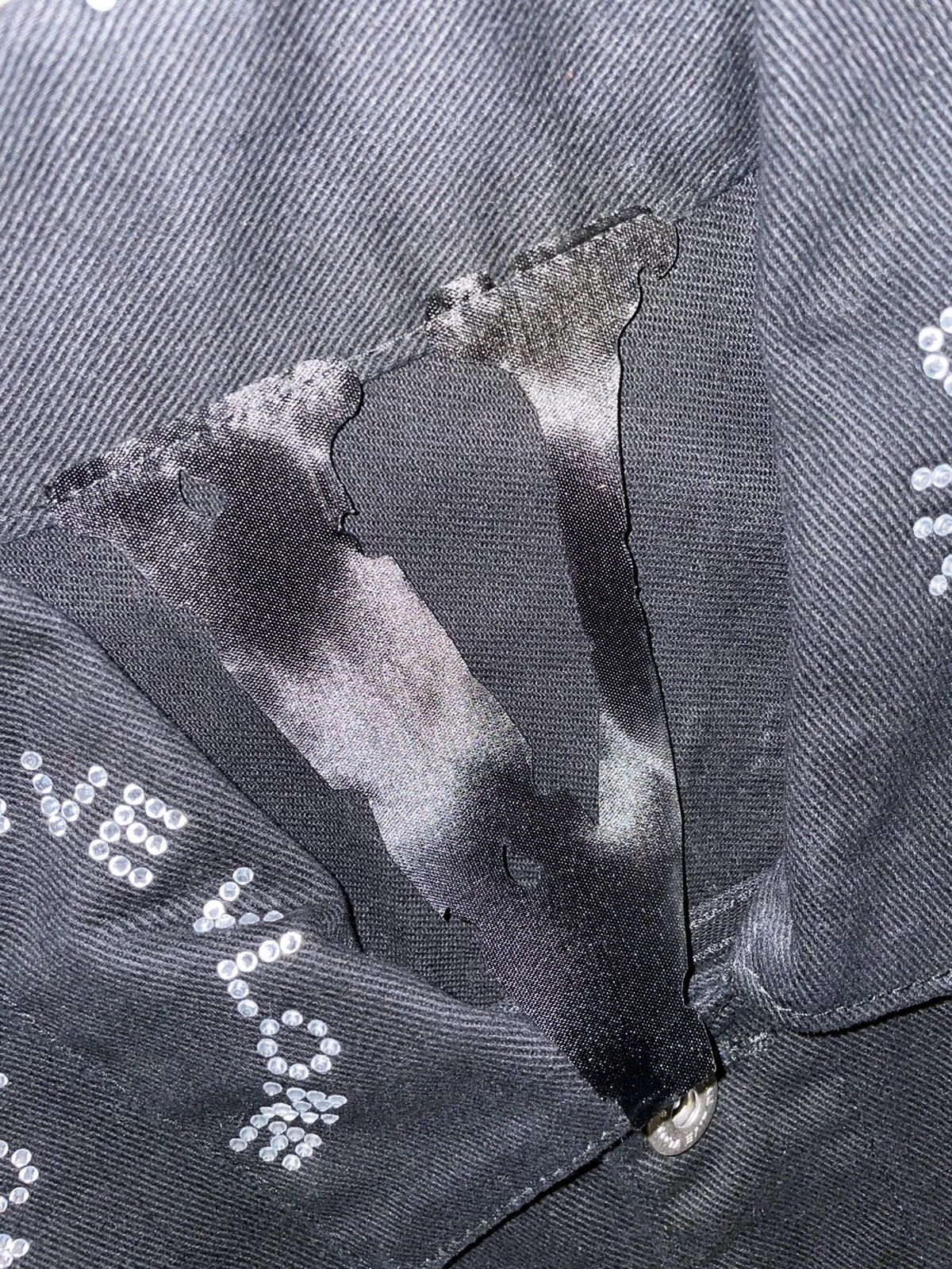 Vlone Vlone LVDV Silver Rhinestone Denim Jacket Black Size Large Size US L / EU 52-54 / 3 - 7 Thumbnail