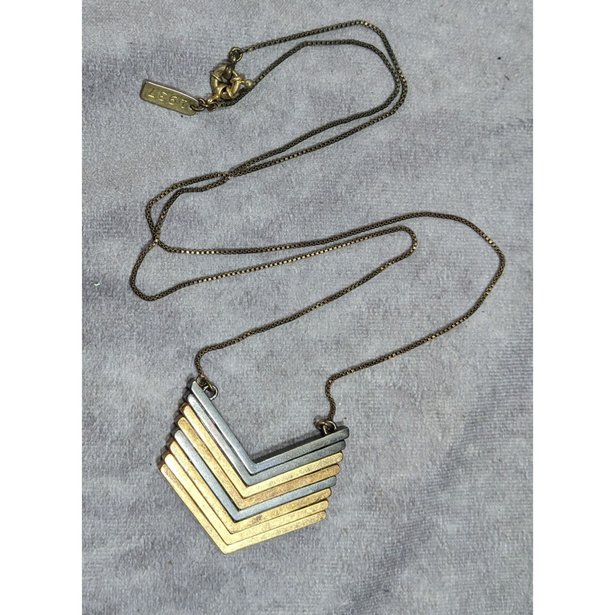 Other 1934 Arrowstack Chevron Multi-Metallic Pendant Necklace Size ONE SIZE - 8 Thumbnail