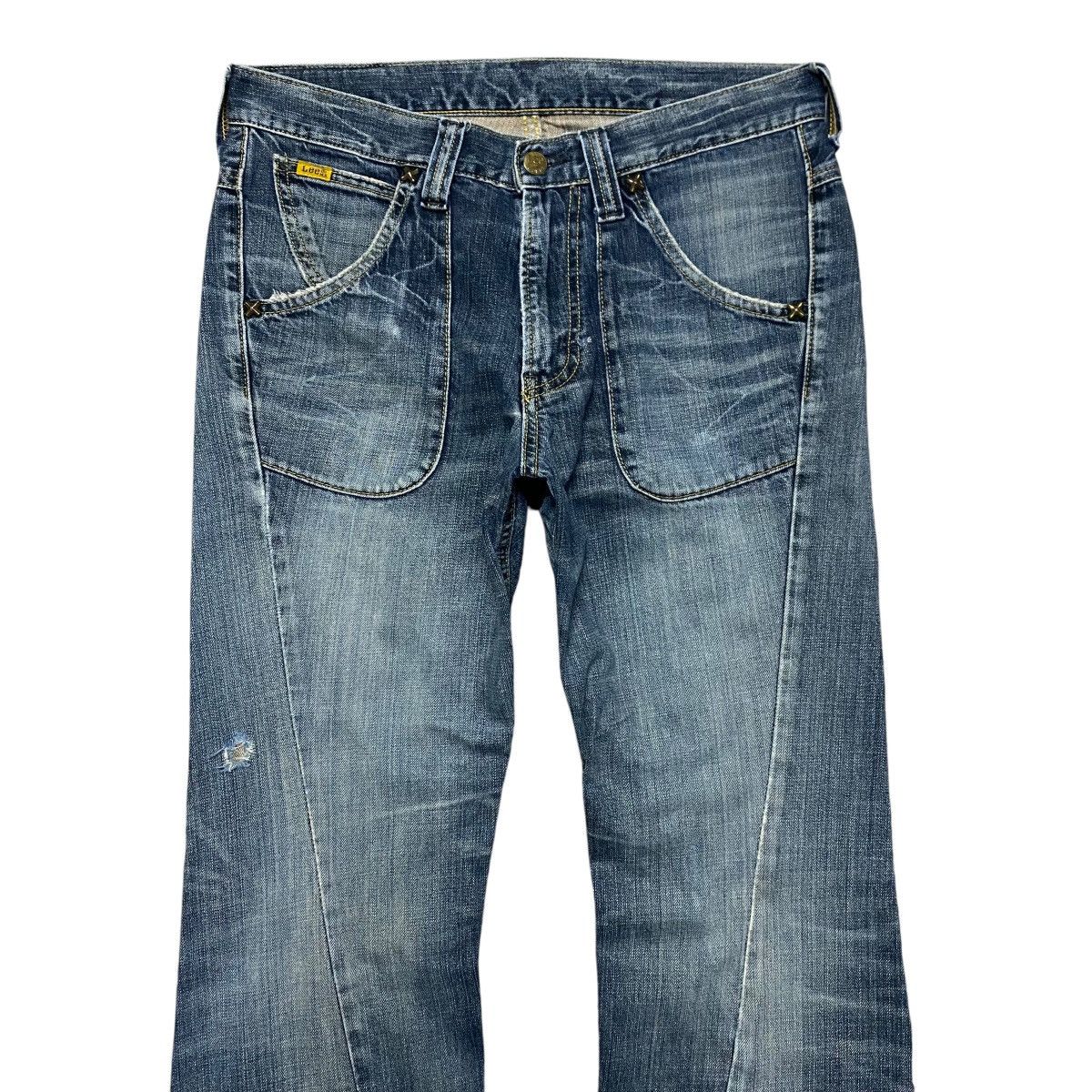 Japanese Brand Vintage Lee Riders Spiral Cut Denim Flare Jeans Size US 32 / EU 48 - 3 Thumbnail