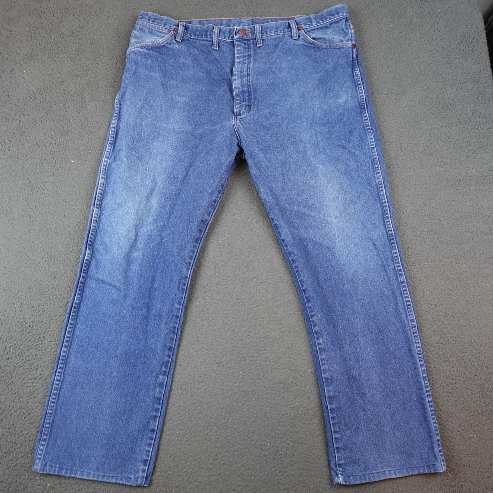 Wrangler Wrangler Jeans Mens 44x32 Blue Cowboy Cut Straight Western Denim 5-Pocket Zip Button Logo Wrangler Cowboy Cut Mens Jeans Size US 40 / EU 56 - 2 Thumbnail