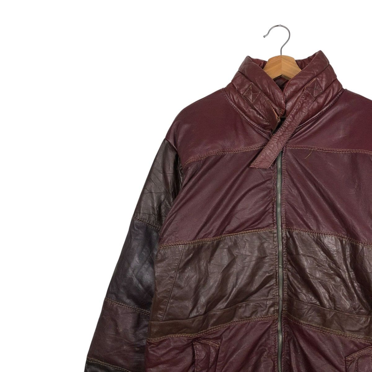 Japanese Brand 🔥VINTAGE BIKER LEATHER JACKET BERMANS ISSEY MIYAKE Size US M / EU 48-50 / 2 - 9 Thumbnail