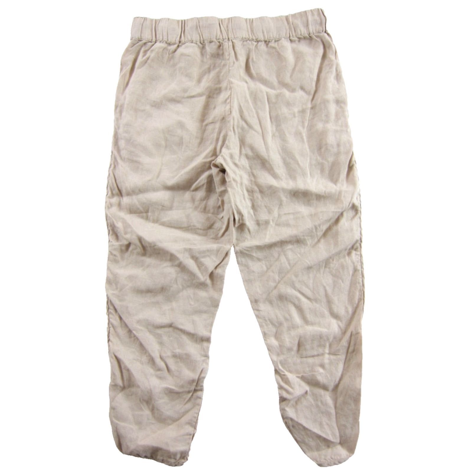 Vintage Caslon 100% Linen Beige Pocket Elastic Waist Capri Cropped Pant Woman Small P Size 28" / US 6 / IT 42 - 2 Thumbnail