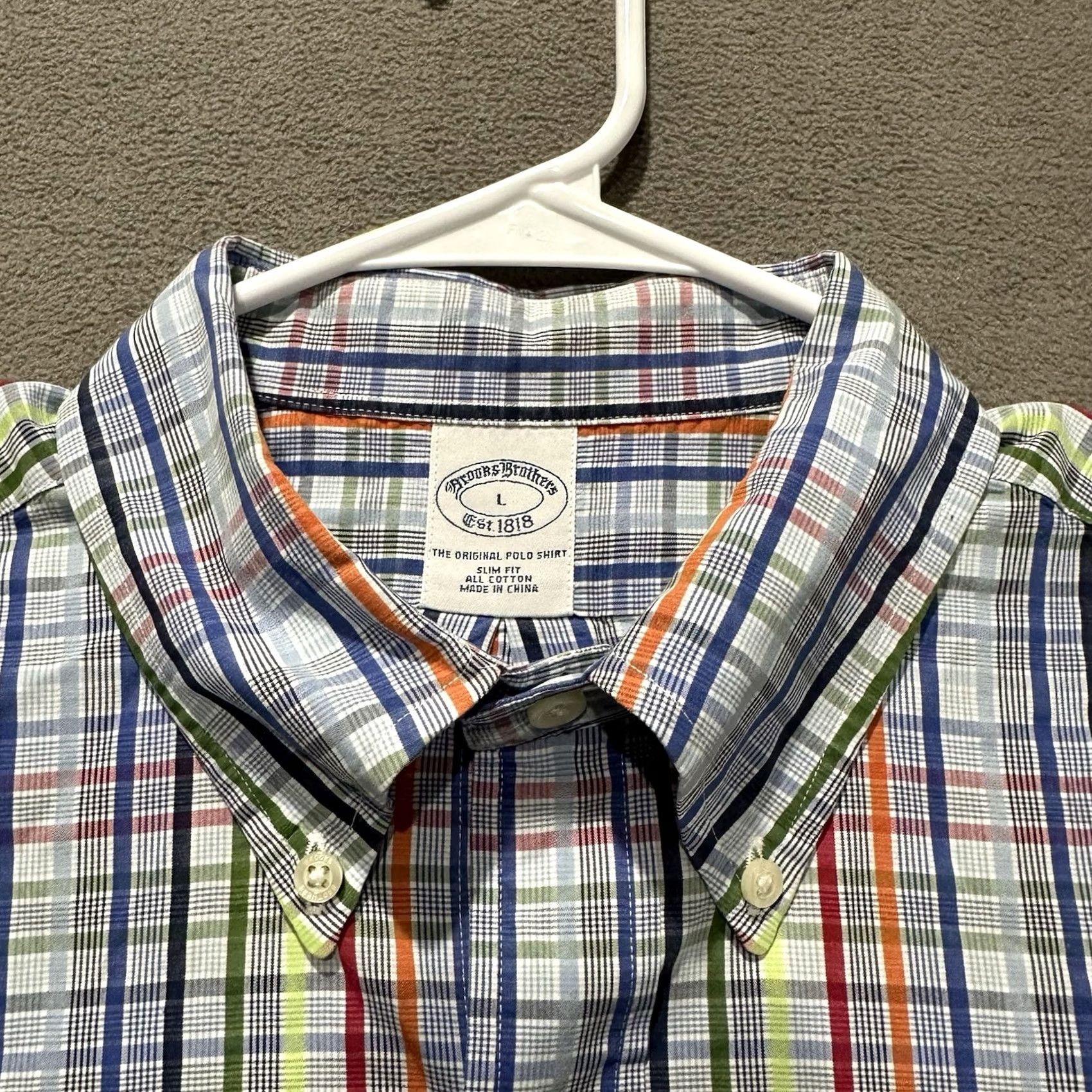 Brooks Brothers Brooks Brothers Original Polo Shirt Mens Large Blue Plaid Slim Fit Button Down Size US L / EU 52-54 / 3 - 3 Thumbnail