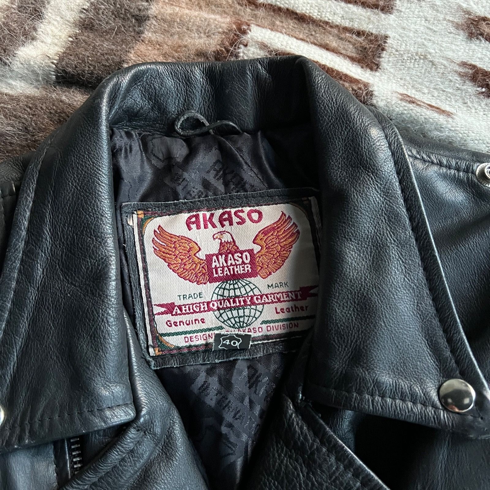 Leather Akaso Vintage Leather Motorcycle Biker Jacket 9722AC Size US M / EU 48-50 / 2 - 3 Thumbnail