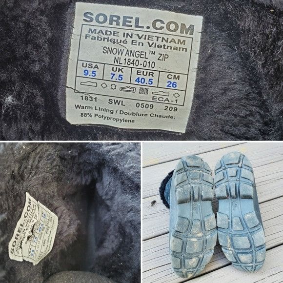 SOREL Sorel Snow Angel Black Suede Leather Faux Fur Zip Snow Winte Size US 9.5 / IT 39.5 - 7 Thumbnail