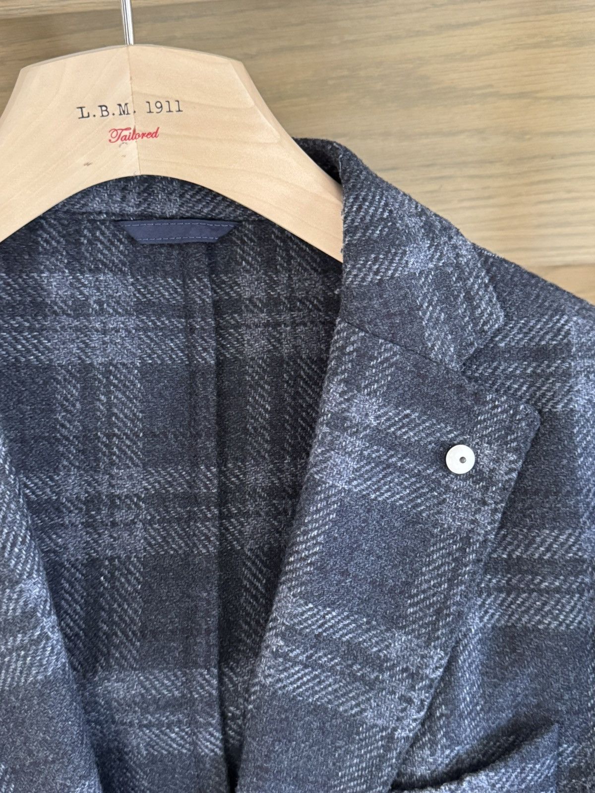 L.B.M. 1911 Charcoal Check L.B.M 1911 Sports Jacket Size 40R - 3 Thumbnail